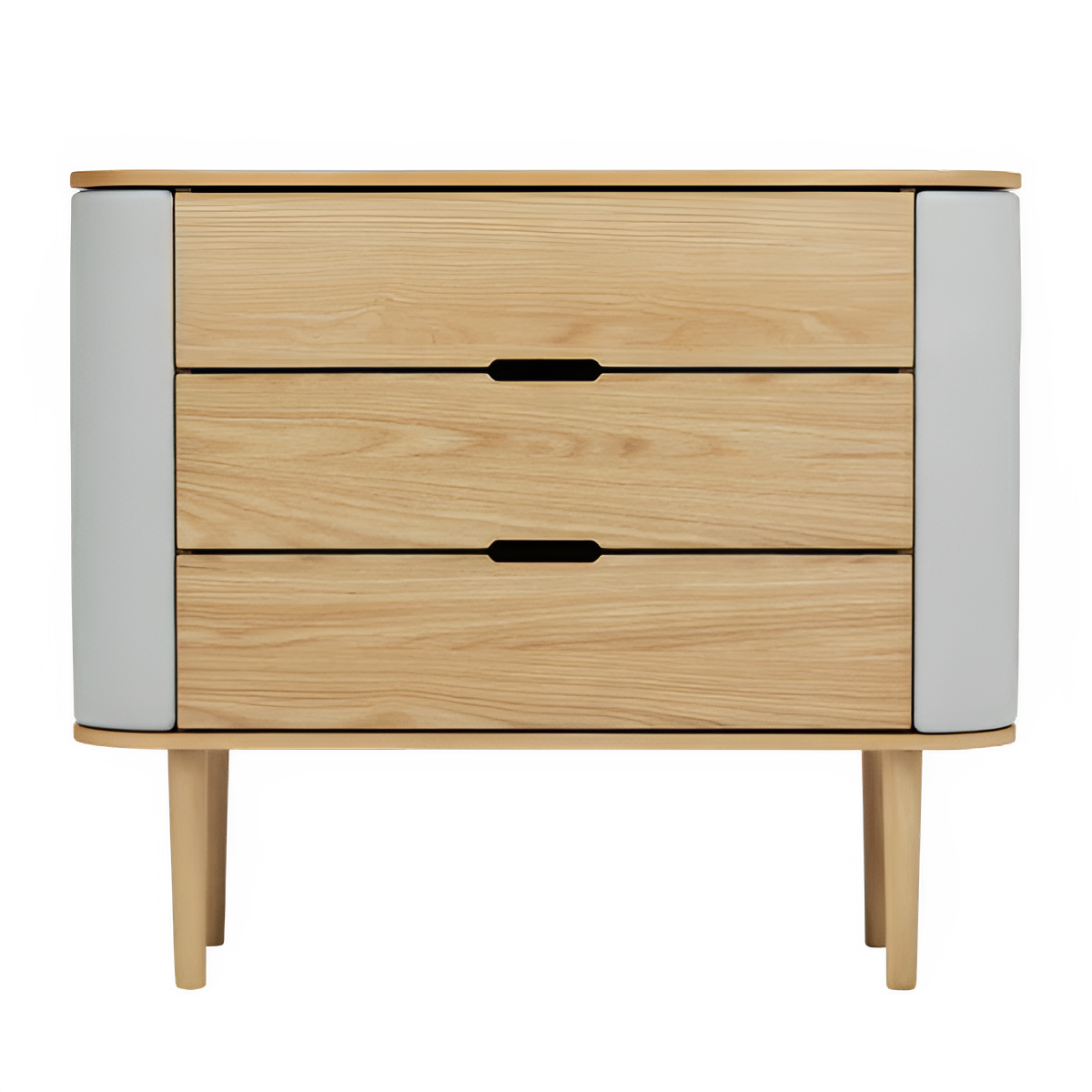 TREASURES cabinet in broken white with an oak base