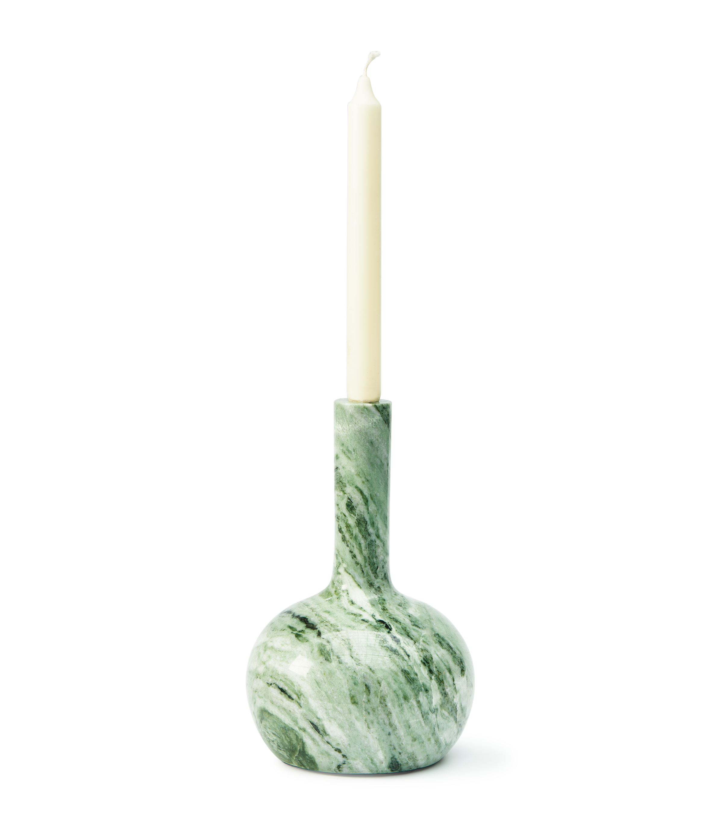 HERITAGE BELL candle holder dark green marble
