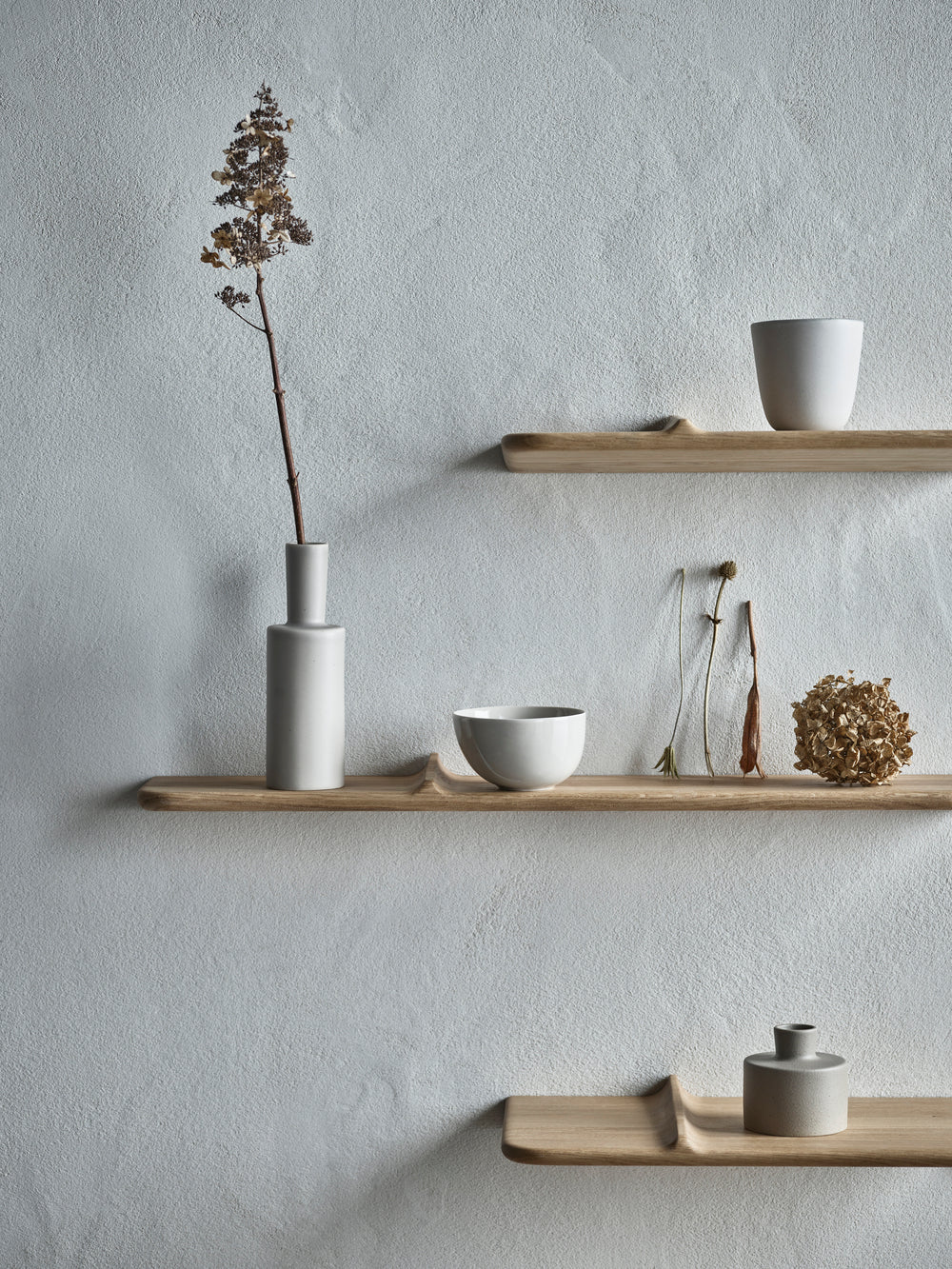 Wave shelf dark oak wood