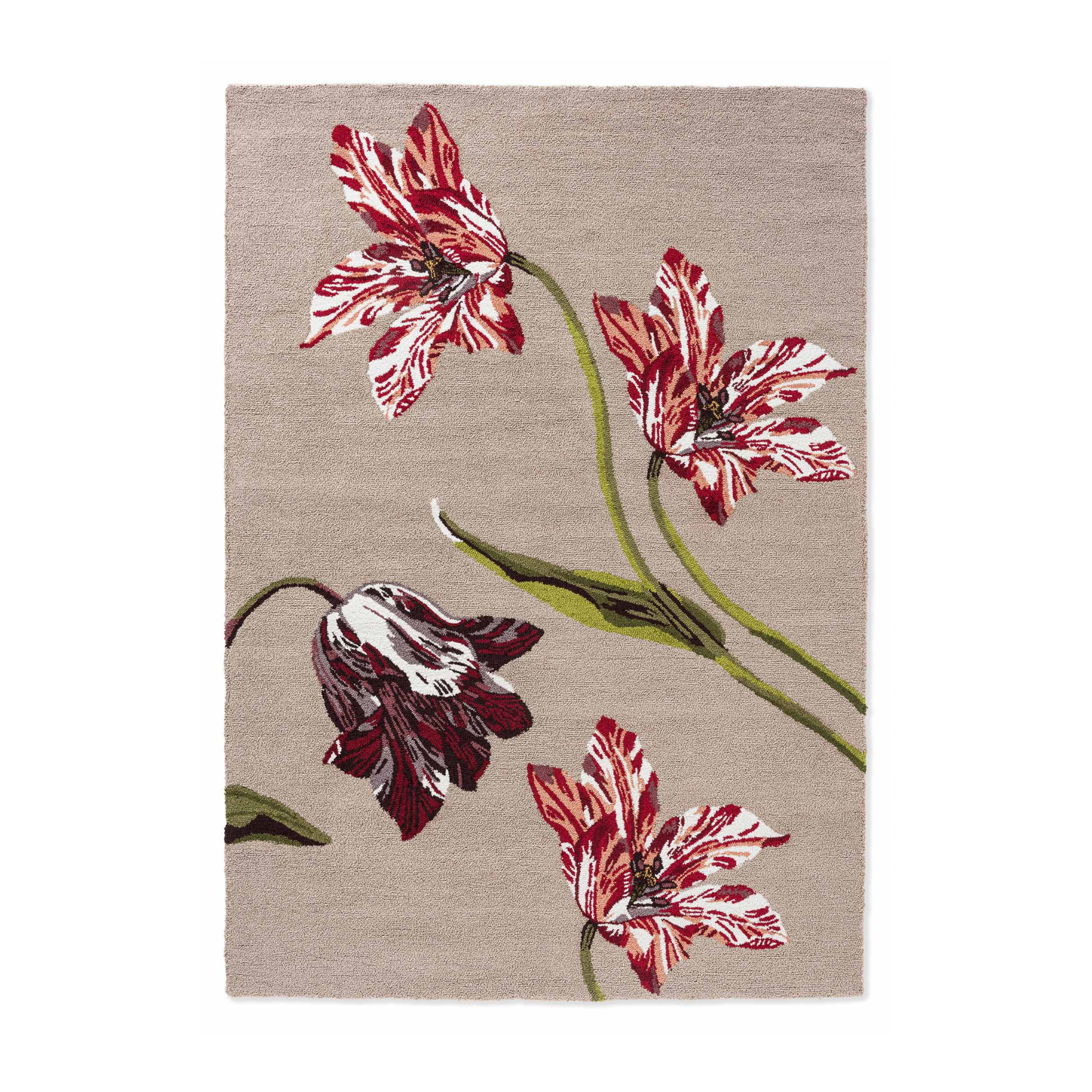 Dywan zewnętrzny BOTANICAL TULIP BURGUNDY beżowy