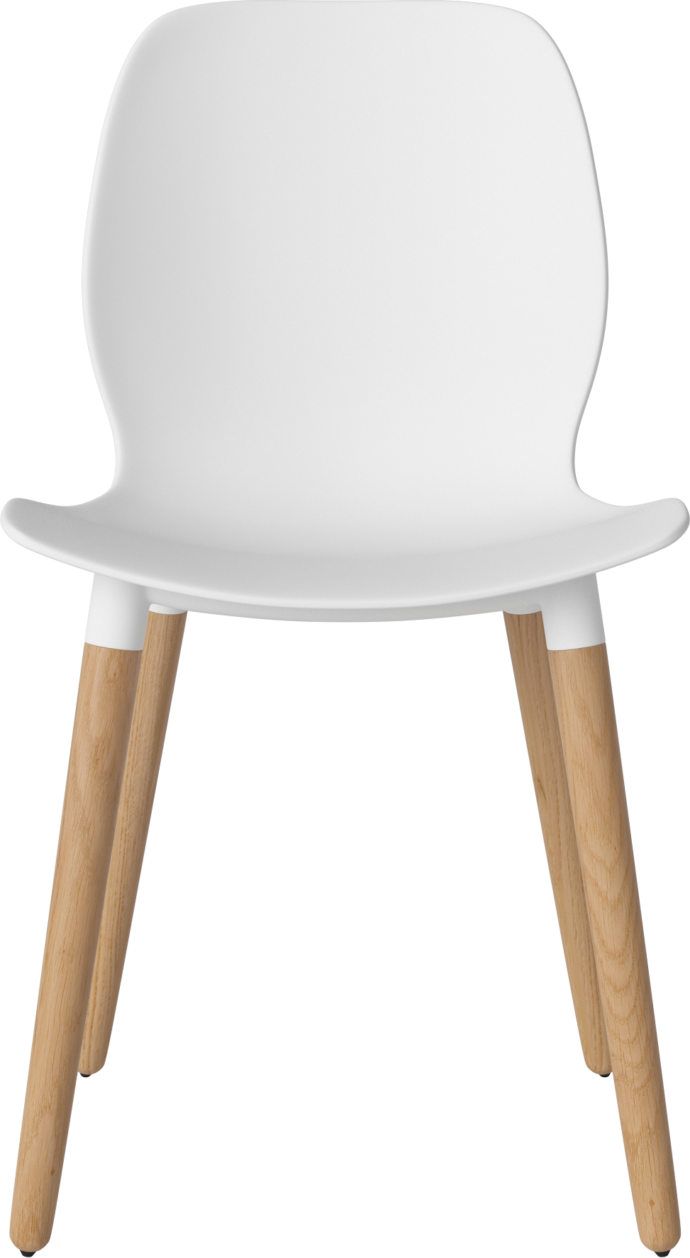 Seed white chair with an oak base