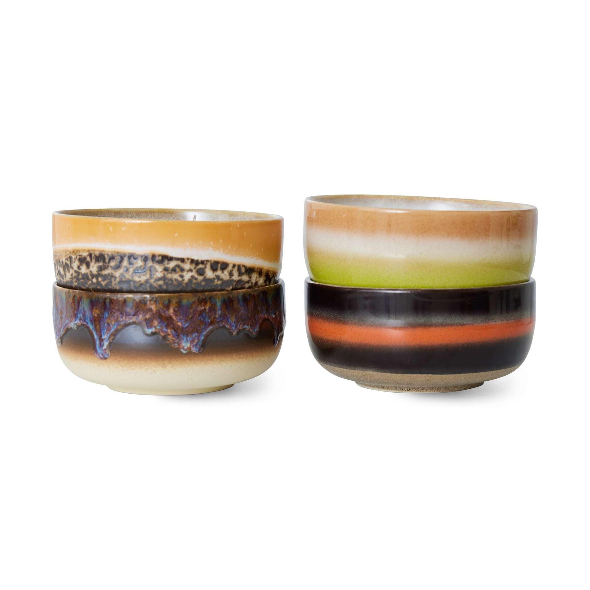 Zestaw 4 ceramiczny misek deserowych 70's humus HKliving    Eye on Design