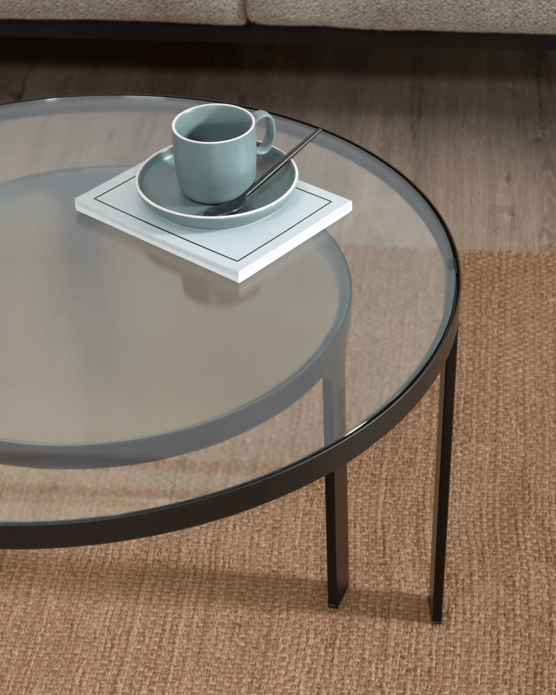 Zestaw stolików bocznych ONI szkło hartowane La Forma    Eye on Design