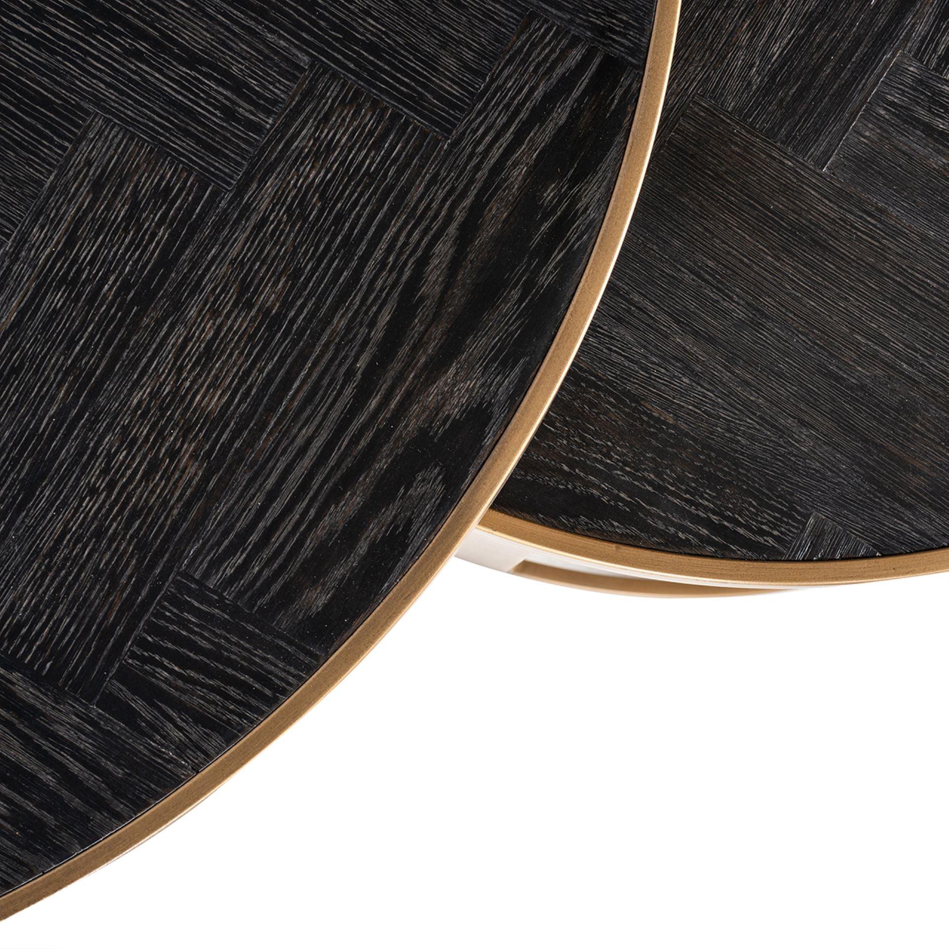 Zestaw stolików kawowych BLACKBONE mosiężny Richmond Interiors    Eye on Design