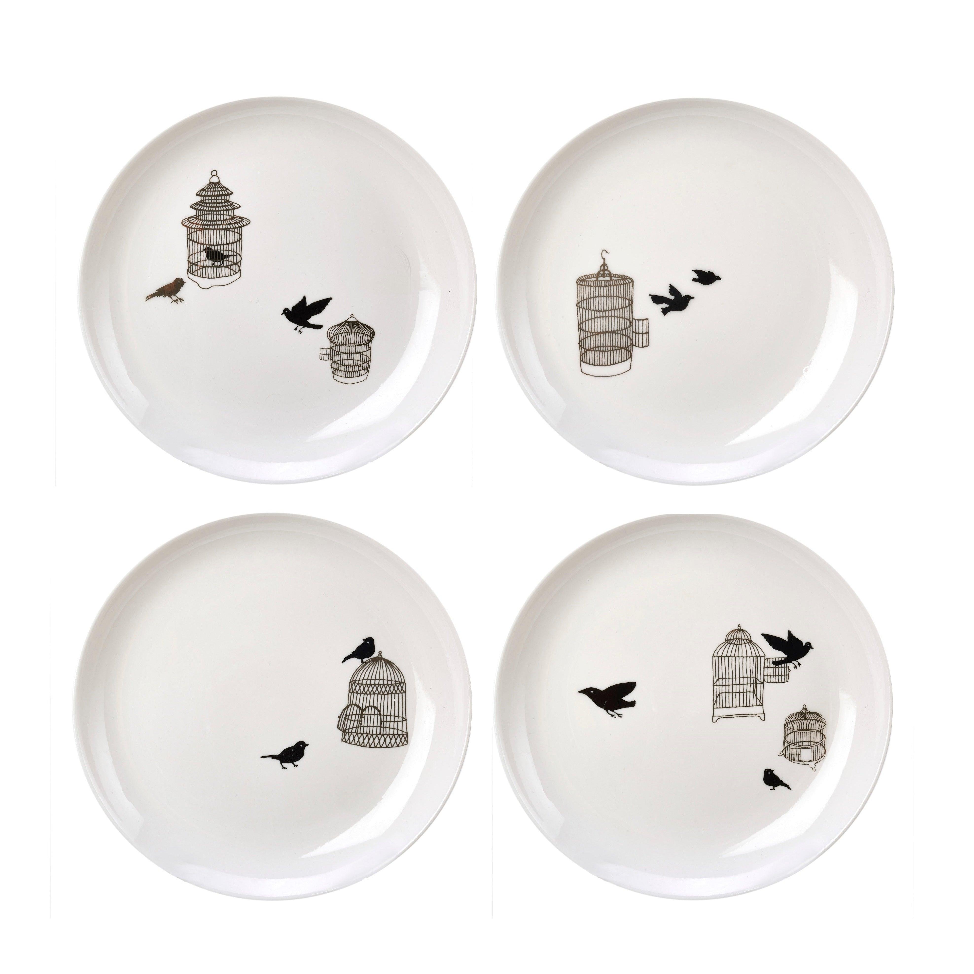 Zestaw talerzy FREEDOM BIRD biała porcelana Pols Potten    Eye on Design