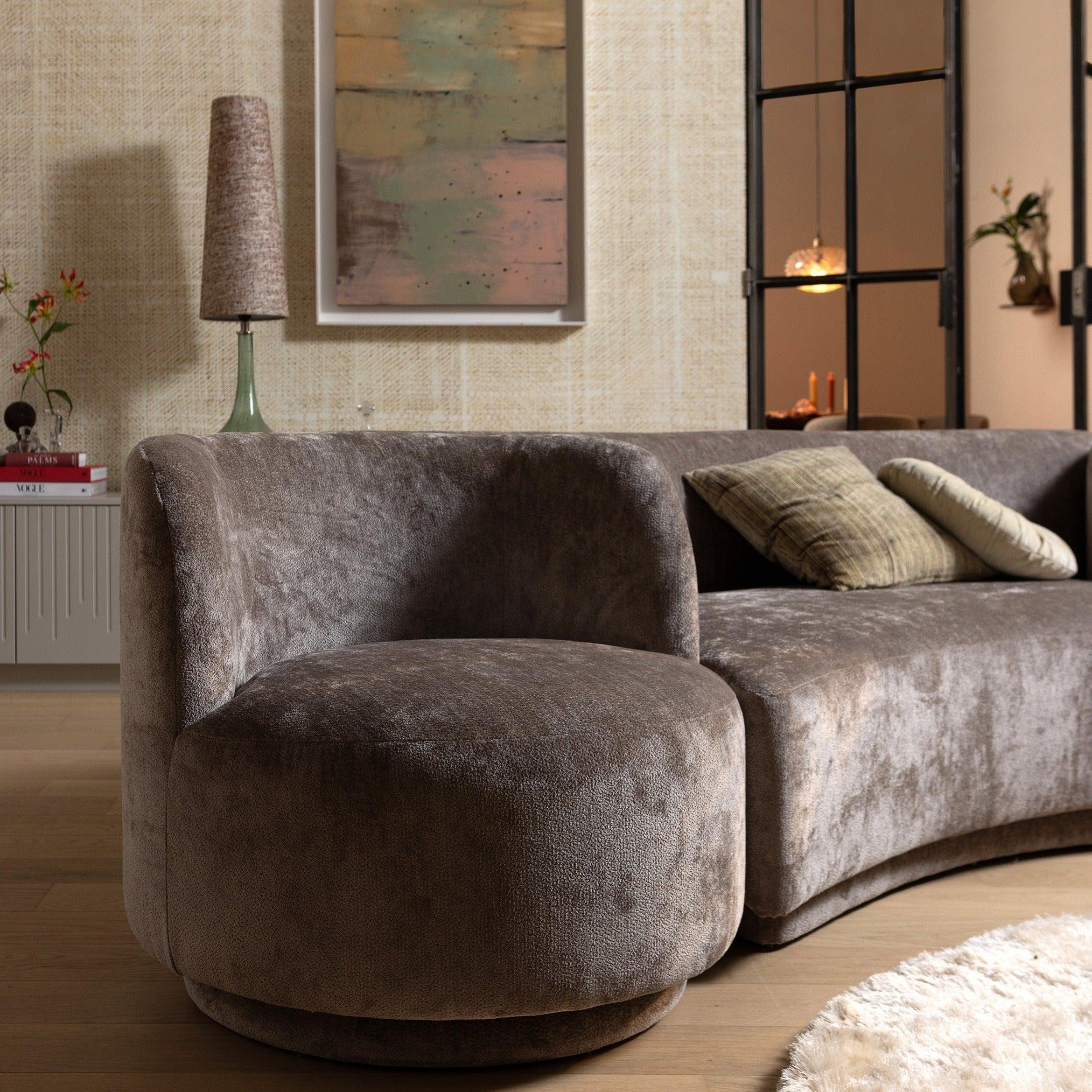 Zestaw wypoczynkowy z fotelem i pufą POPULAR brązowy Be Pure    Eye on Design