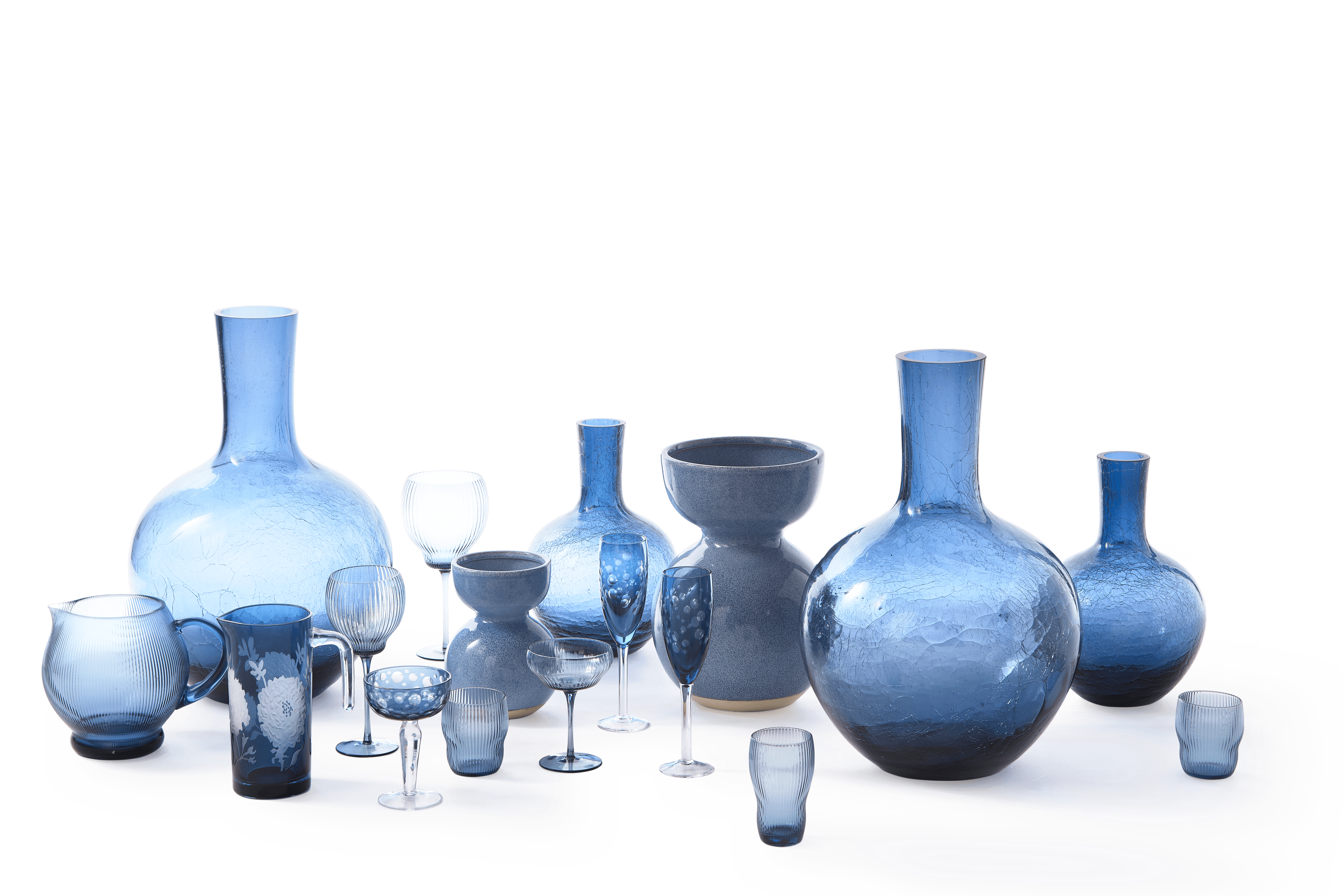 Zestaw wysokich szklanek PUM błękitny Pols Potten    Eye on Design