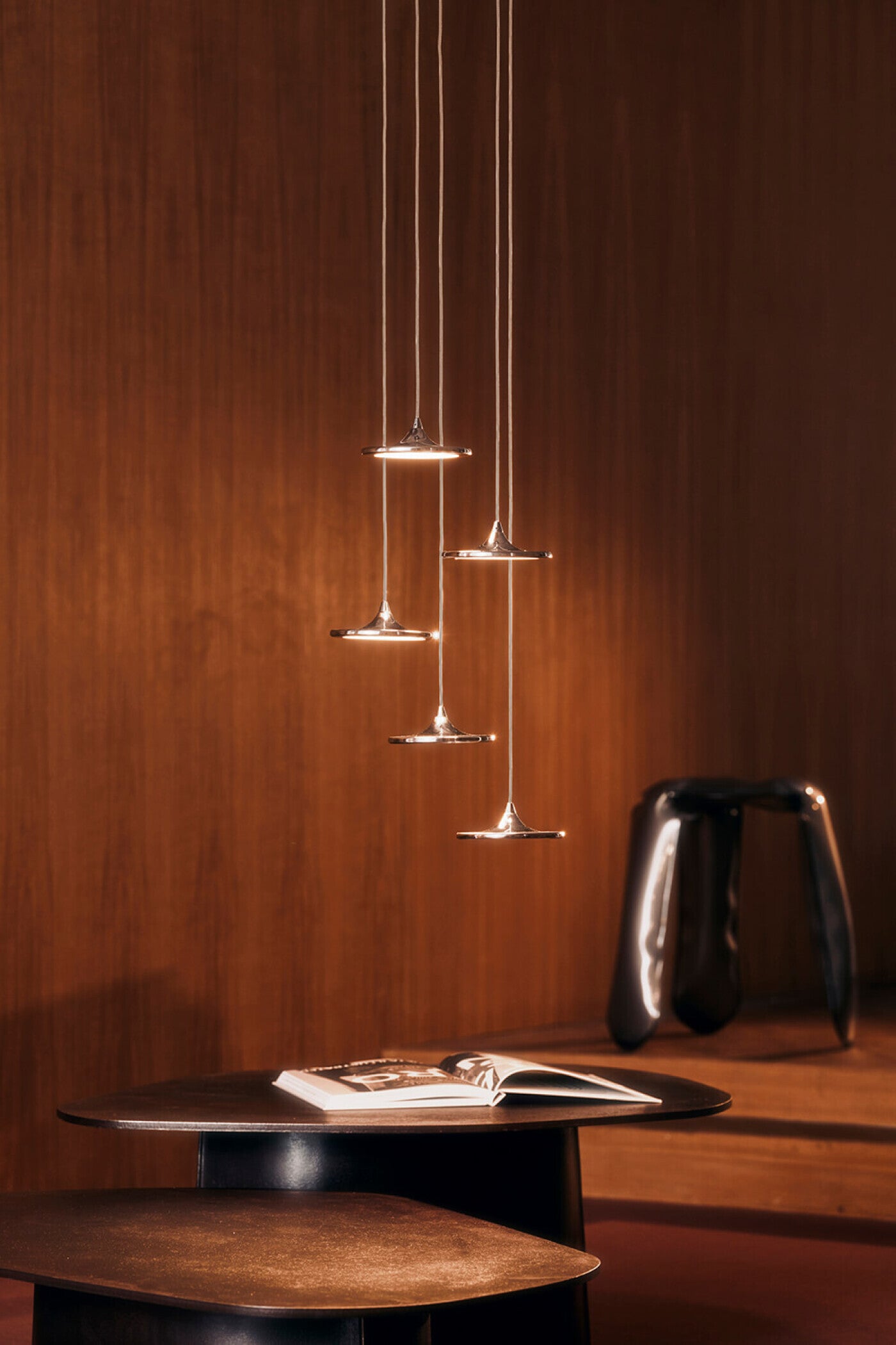 Zestaw lamp wiszących LUNA inox