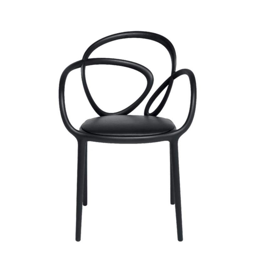 Krzesło LOOP z poduszką czarny - 2 sztuki Qeeboo    Eye on Design