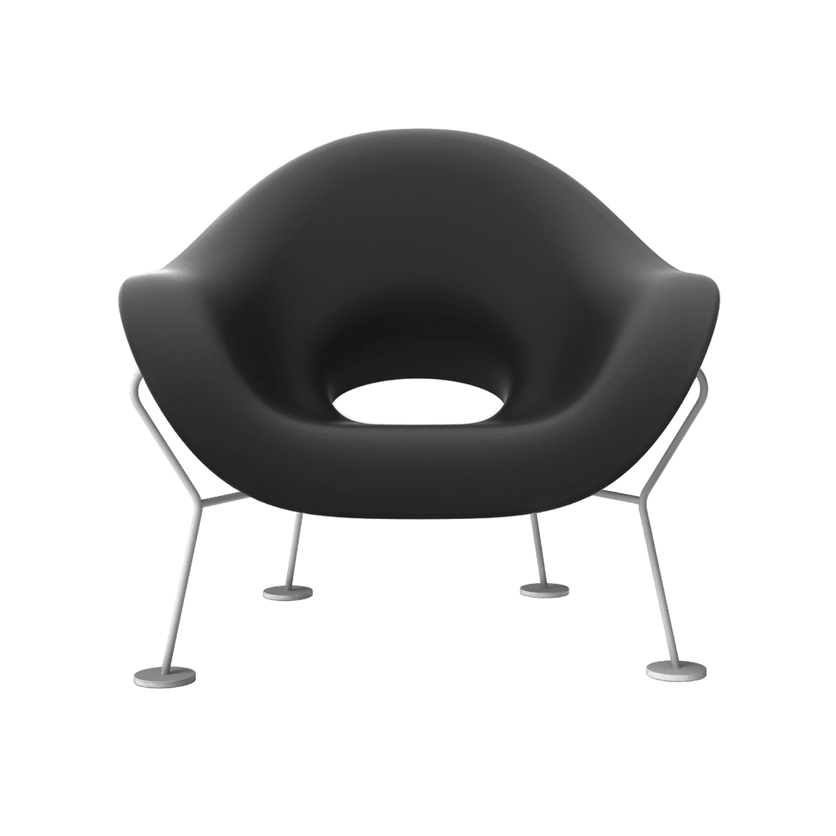 Fotel PUPA OUTDOOR czarny z podstawą chromowaną Qeeboo    Eye on Design