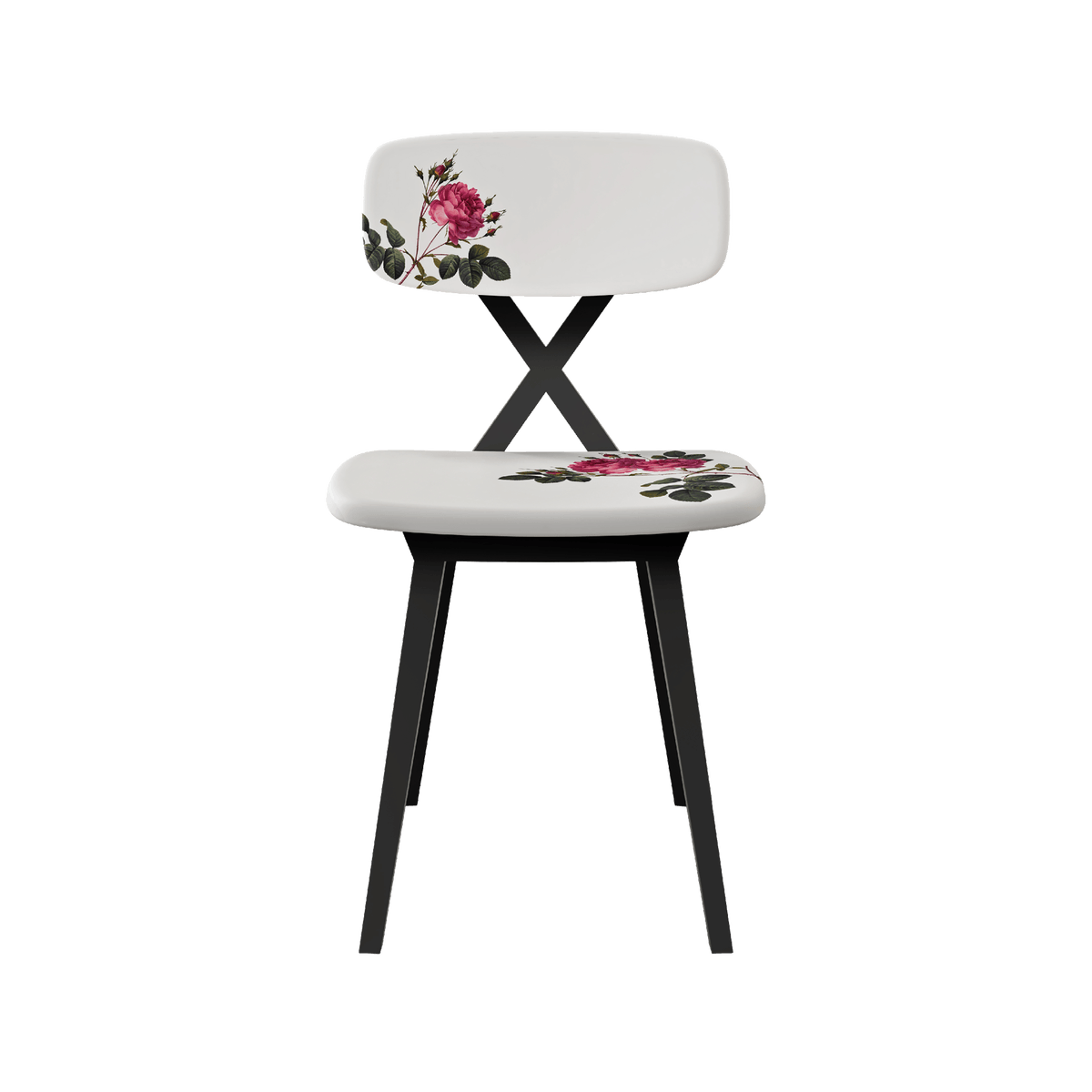 Krzesło X z motywem kwiatowym - 2 sztuki - Eye on Design