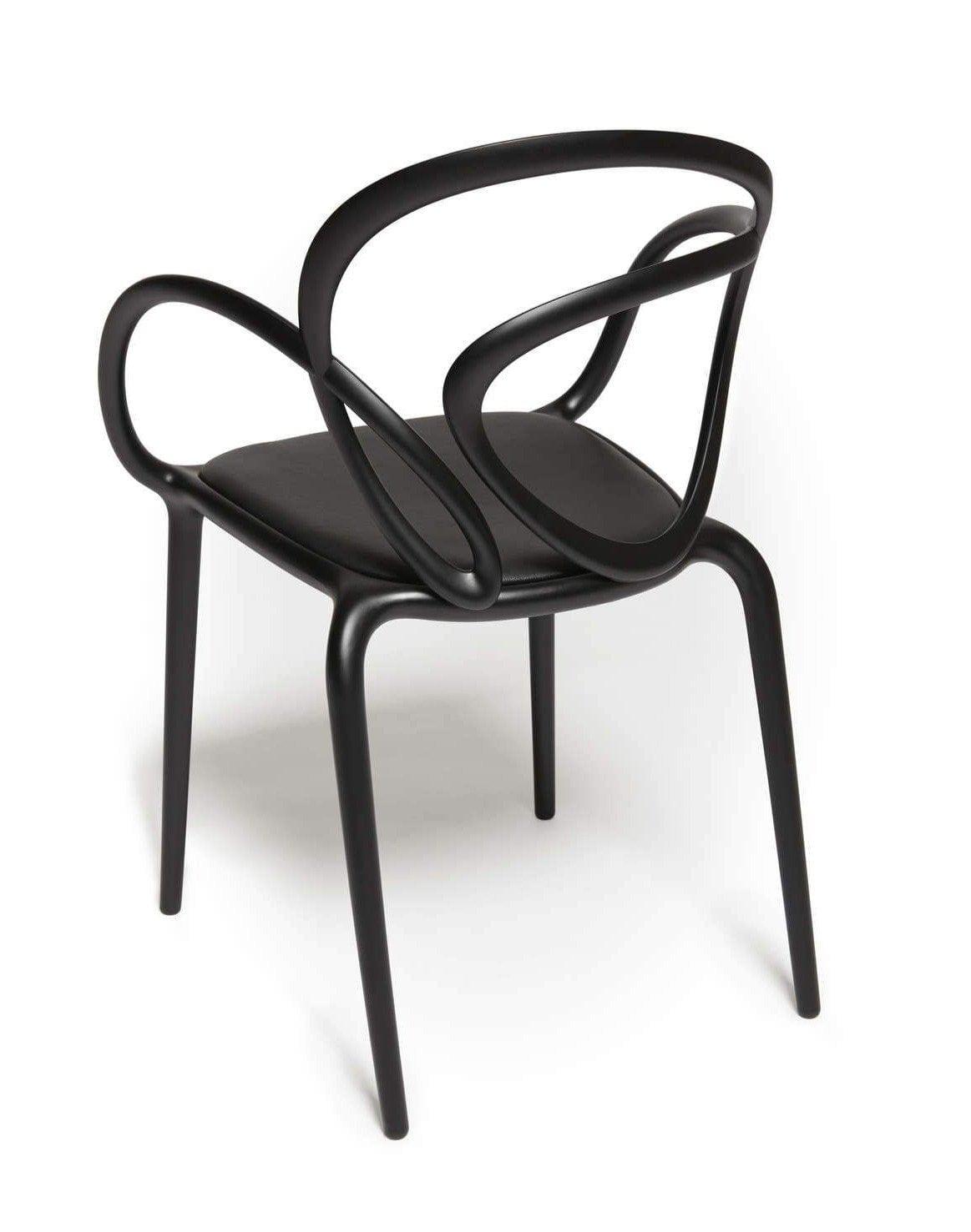 Krzesło LOOP z poduszką czarny - 2 sztuki Qeeboo    Eye on Design