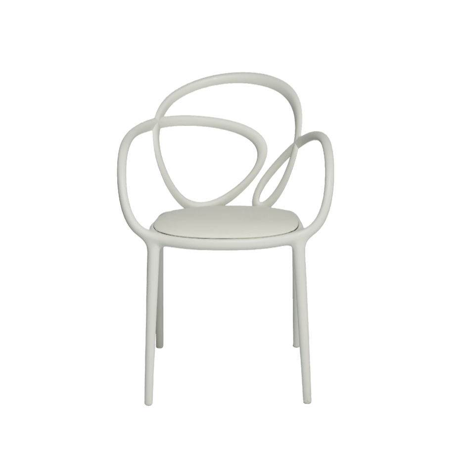 Krzesło LOOP z poduszką biały - 2 sztuki Qeeboo    Eye on Design