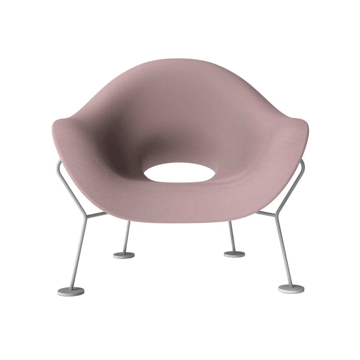 Fotel PUPA OUTDOOR różowy z podstawą chromowaną Qeeboo    Eye on Design