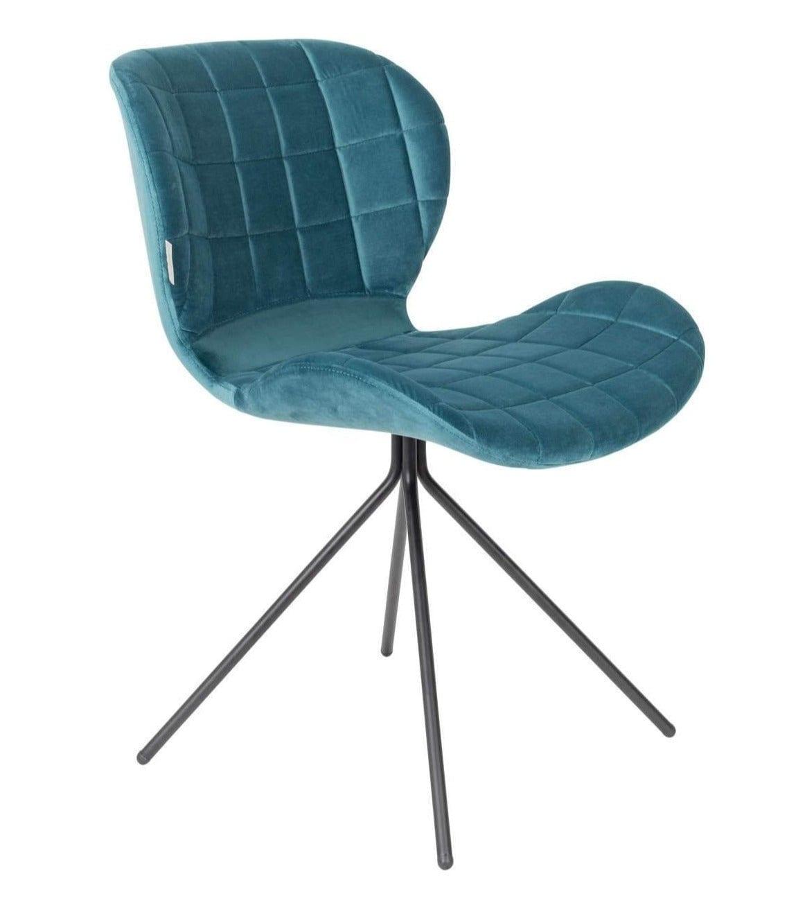 Krzesło OMG VELVET niebieski Zuiver    Eye on Design