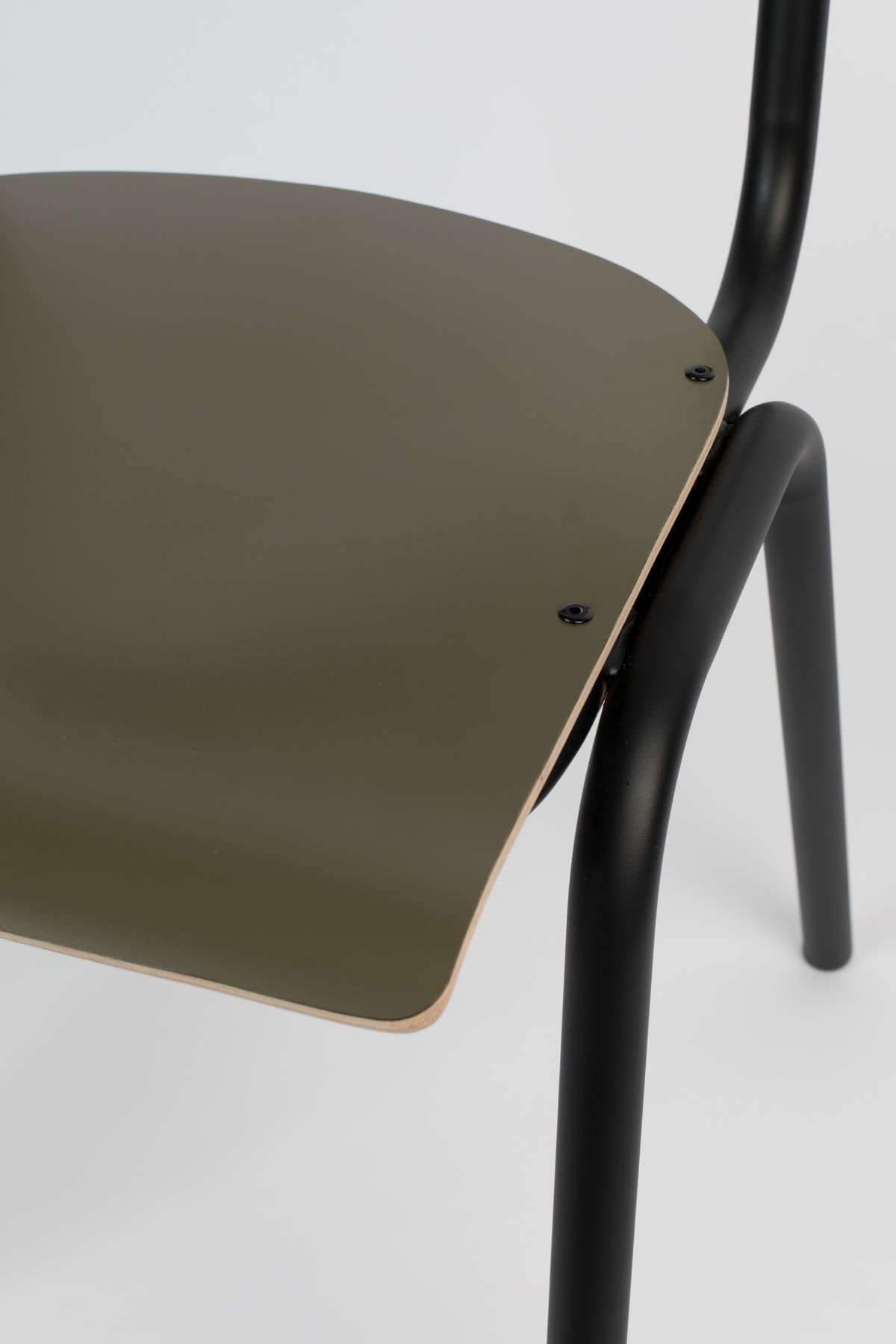 Krzesło BACK TO SCHOOL oliwkowy, Zuiver, Eye on Design