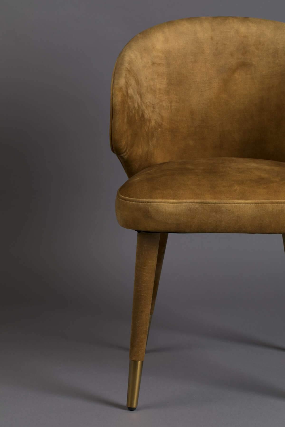Krzesło LUNAR VELVET musztardowy Dutchbone    Eye on Design