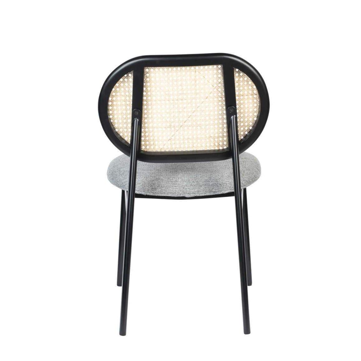 Krzesło SPIKE szary z rattanowym oparciem Zuiver    Eye on Design
