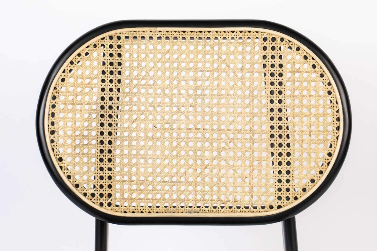 Krzesło SPIKE szary z rattanowym oparciem Zuiver    Eye on Design