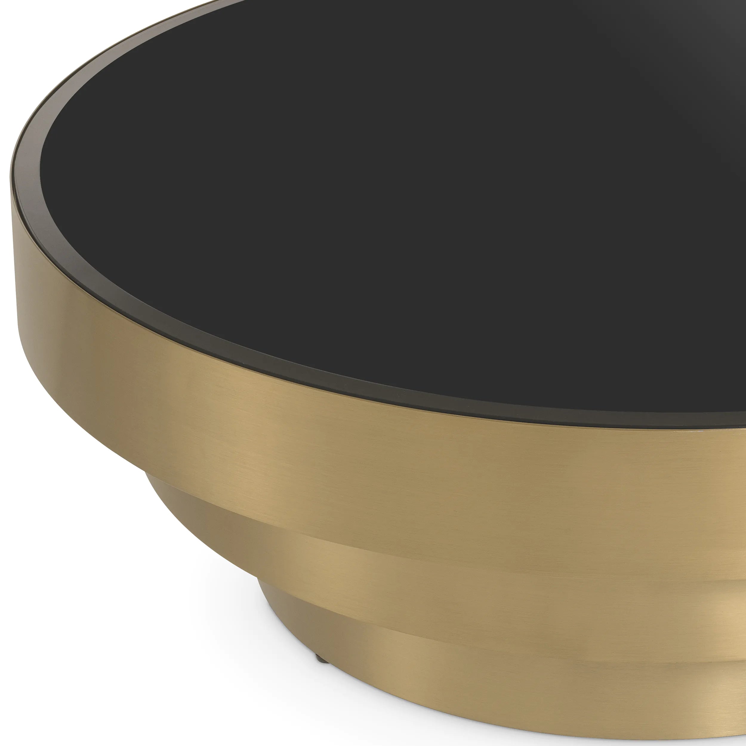 Stolik kawowy SINCLAIR czarne szkło ze złotą podstawą Eichholtz    Eye on Design