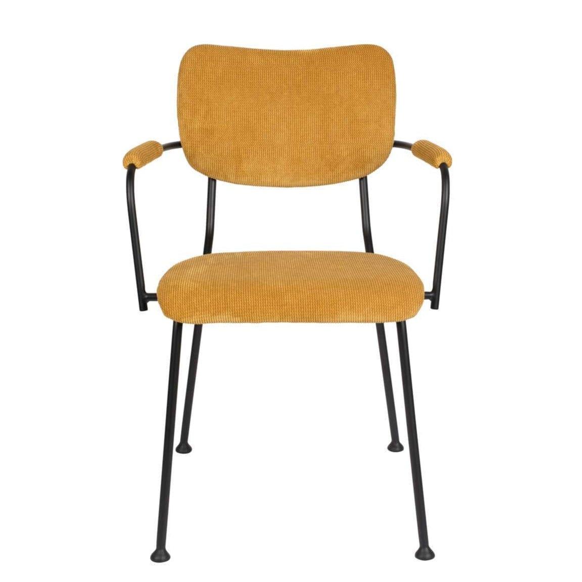 Krzesło z podłokietnikami BENSON musztardowy Zuiver    Eye on Design