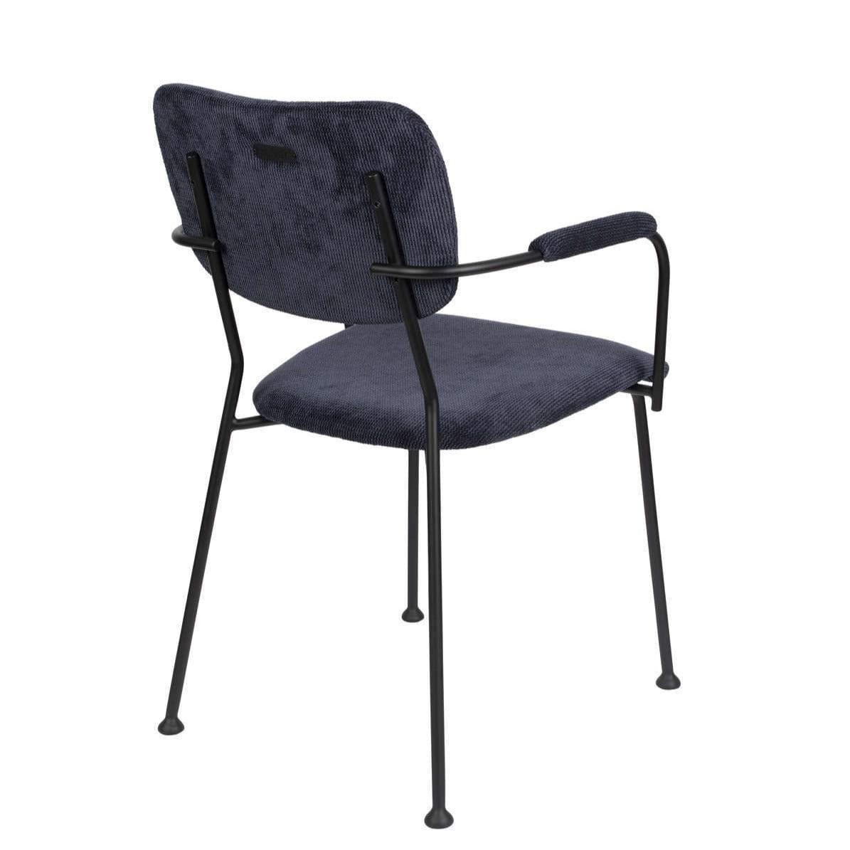 Krzesło z podłokietnikami BENSON granatowy Zuiver    Eye on Design