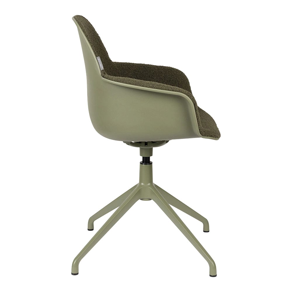 Krzesło z podłokietnikami obrotowe ALBERT KUIP zielony Zuiver    Eye on Design