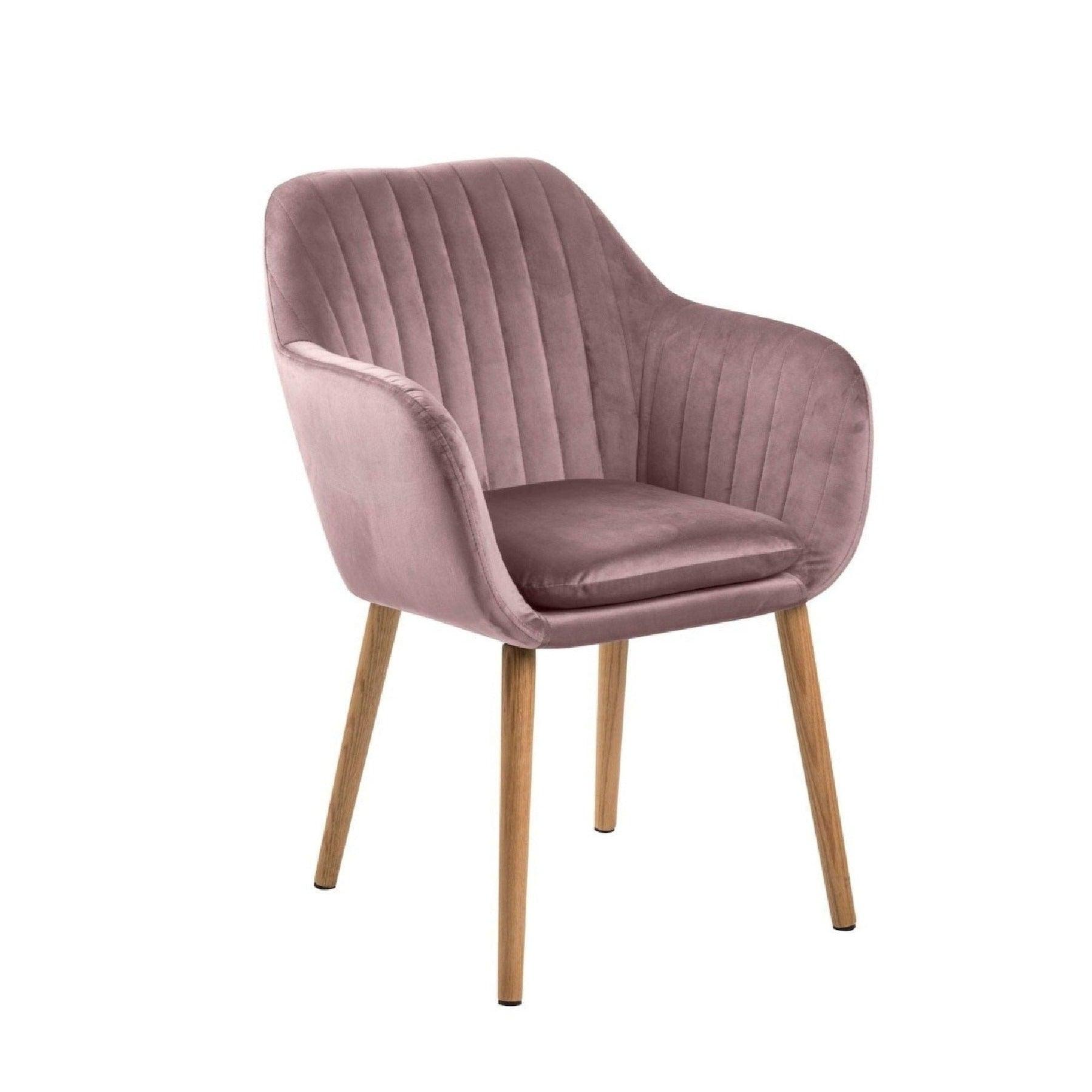 Krzesło MIKKEL różowy z drewnianą podstawą Actona    Eye on Design