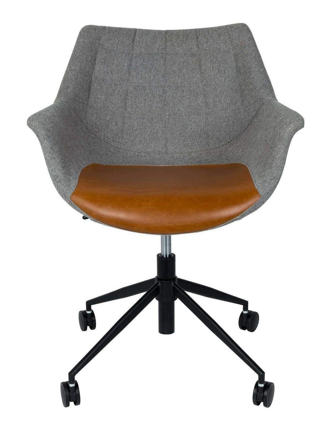 Krzesło biurowe DOULTON ekoskóra brązowy Zuiver    Eye on Design