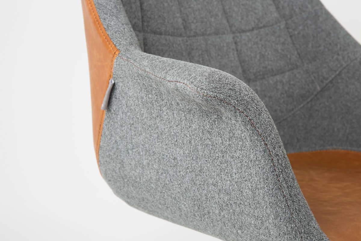 Krzesło biurowe DOULTON ekoskóra brązowy Zuiver    Eye on Design