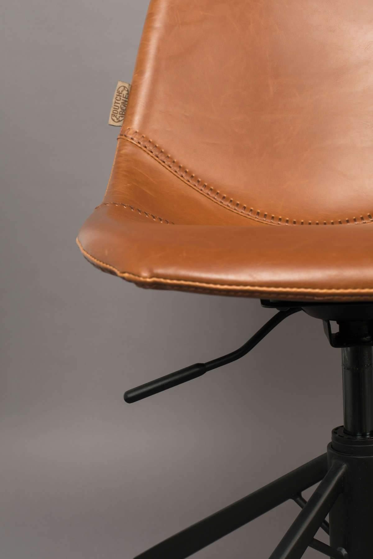Krzesło biurowe FRANKY ekoskóra brązowy - Eye on Design