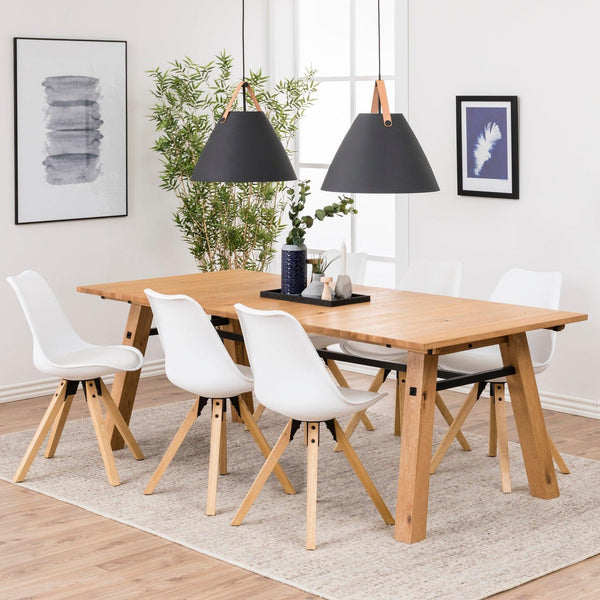 Krzesło ALBERTE biała ekoskóra z drewnianą podstawą Home Essentials    Eye on Design