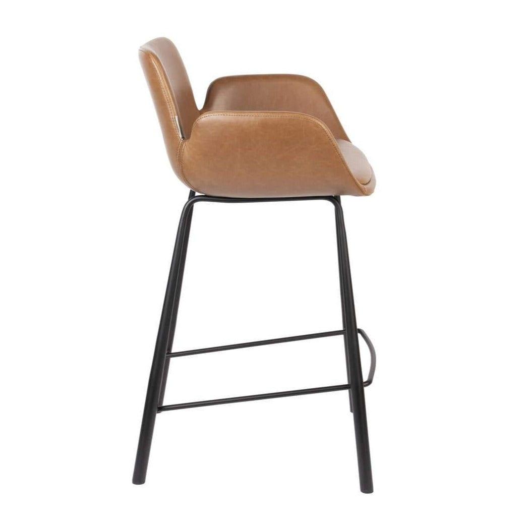 Krzesło barowe BRIT ekoskóra brązowy Zuiver    Eye on Design