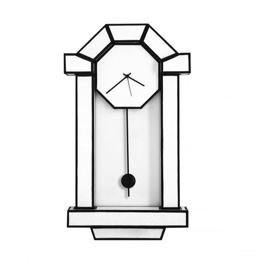 Zegar ścienny CUT 'N PASTE biały z czarną obramówką Seletti    Eye on Design