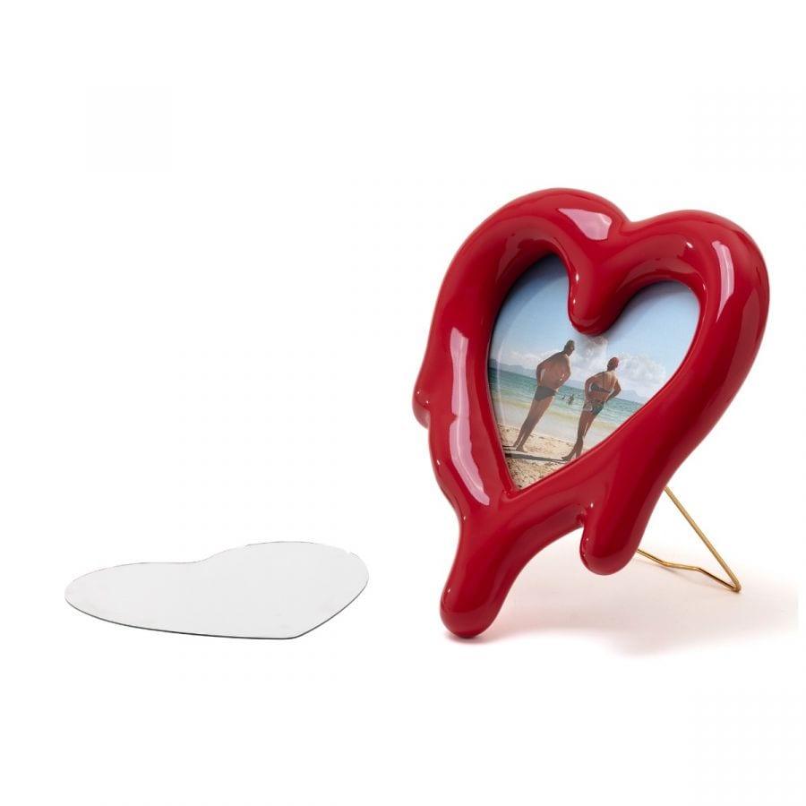 Lusterko i ramka na zdjęcia MELTED HEART czerwony Seletti    Eye on Design