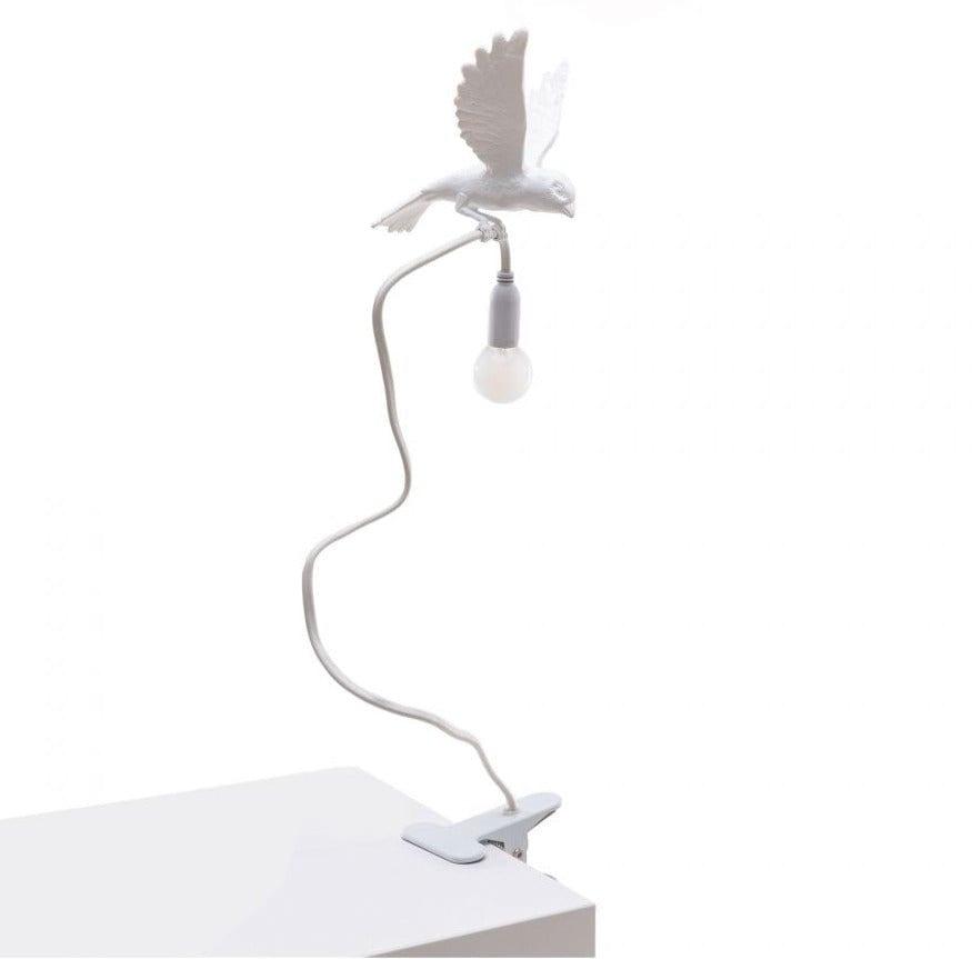 Lampa stołowa z zaciskiem SPARROW LANDING biały, Seletti, Eye on Design