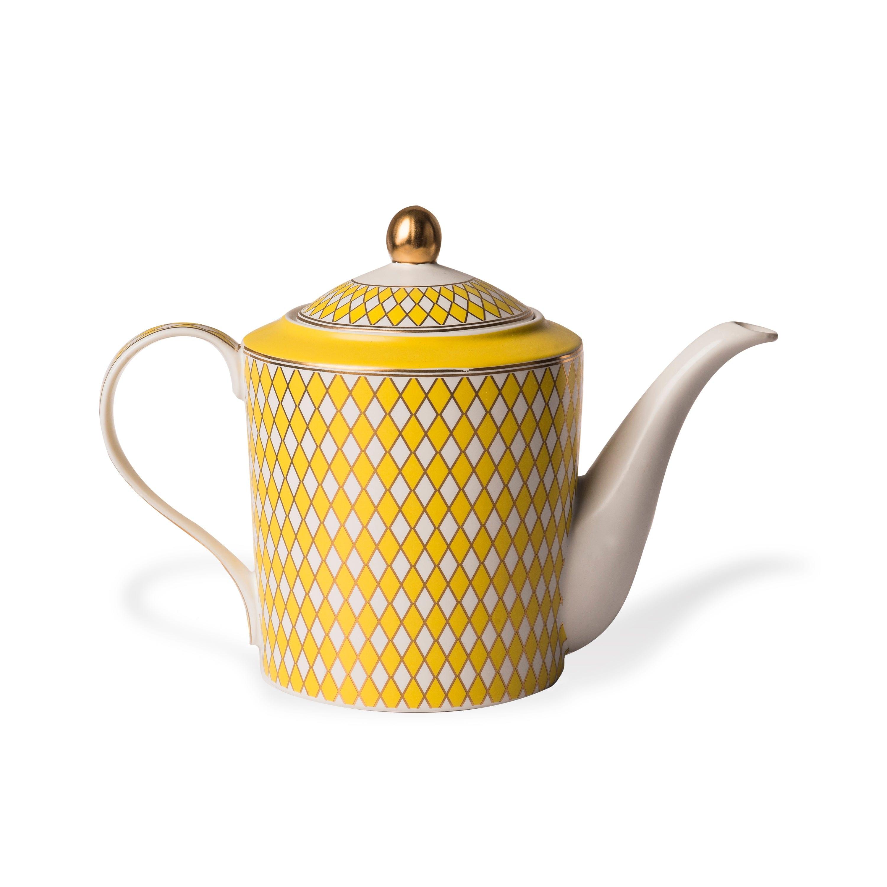 Dzbanek na herbatę CHESS żółty, Pols Potten, Eye on Design