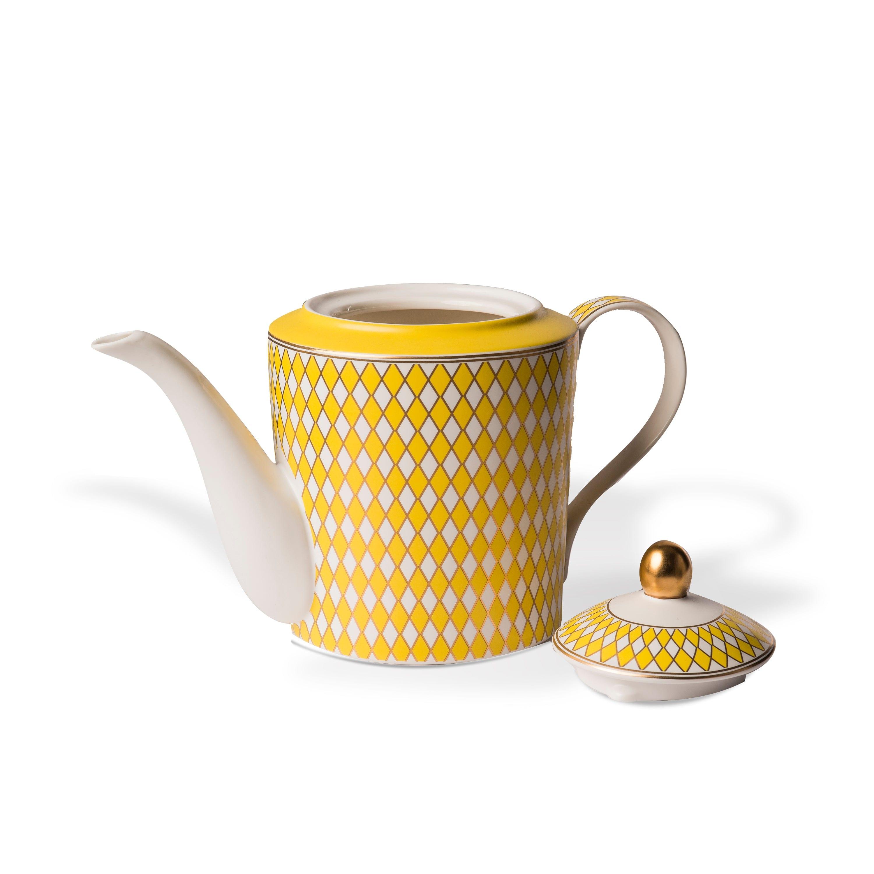 Dzbanek na herbatę CHESS żółty Pols Potten    Eye on Design