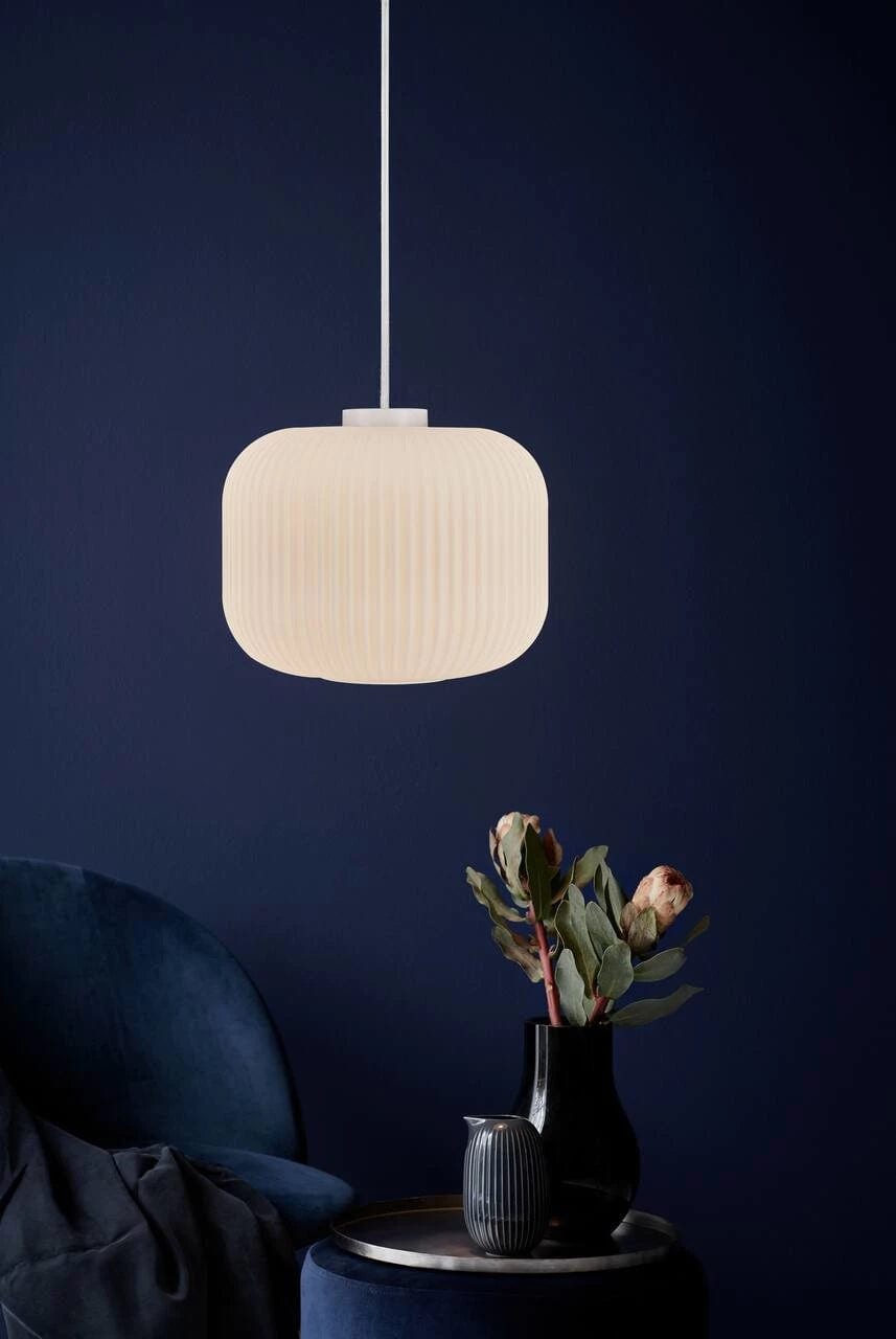 Lampa wisząca MILFORD OVAL szkło z białym wykończeniem Nordlux    Eye on Design