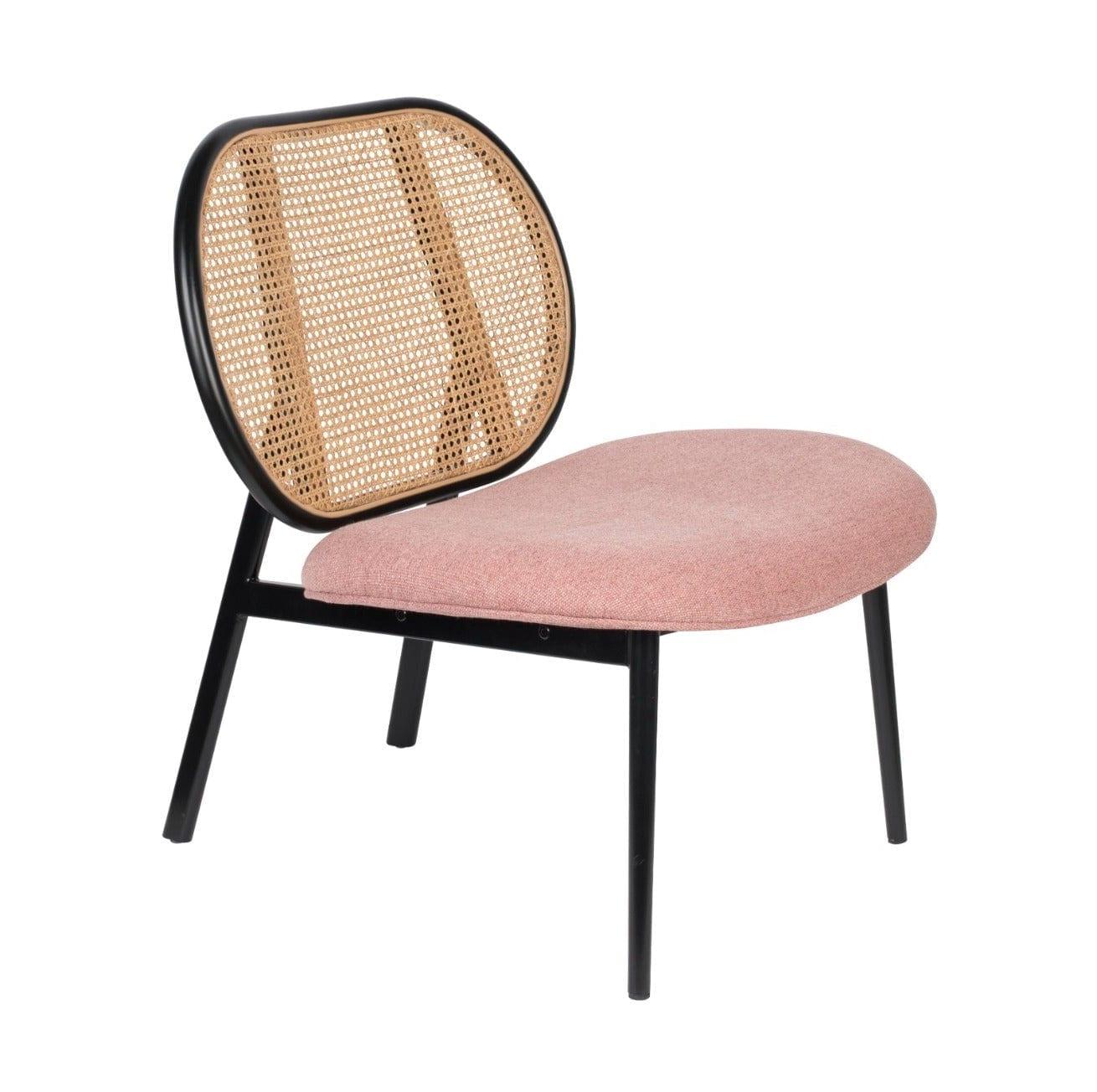 Fotel SPIKE różowy z rattanowym oparciem Zuiver    Eye on Design