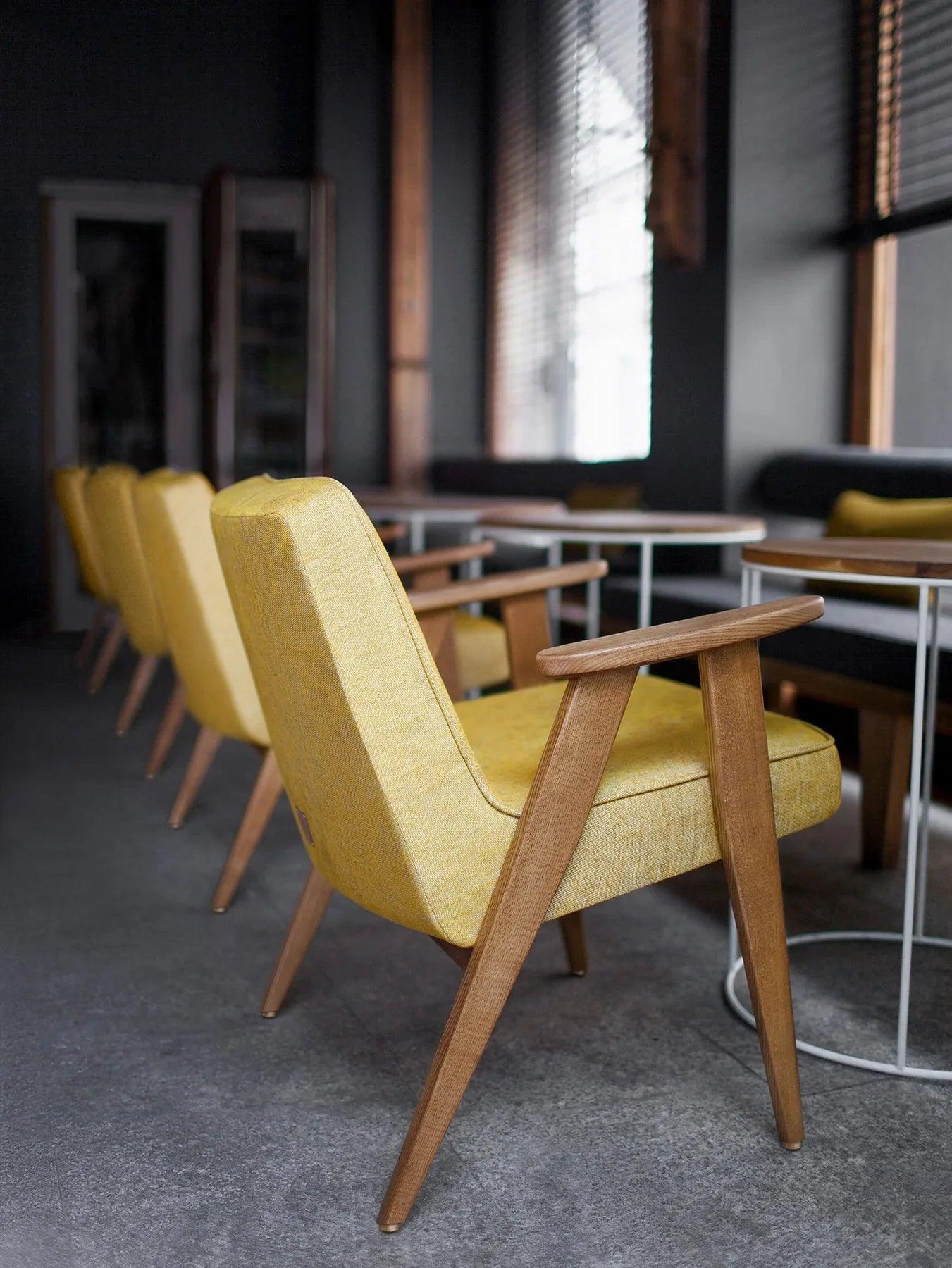 Fotel 366 żółty w tkaninie Marble Mustard 366 concept    Eye on Design