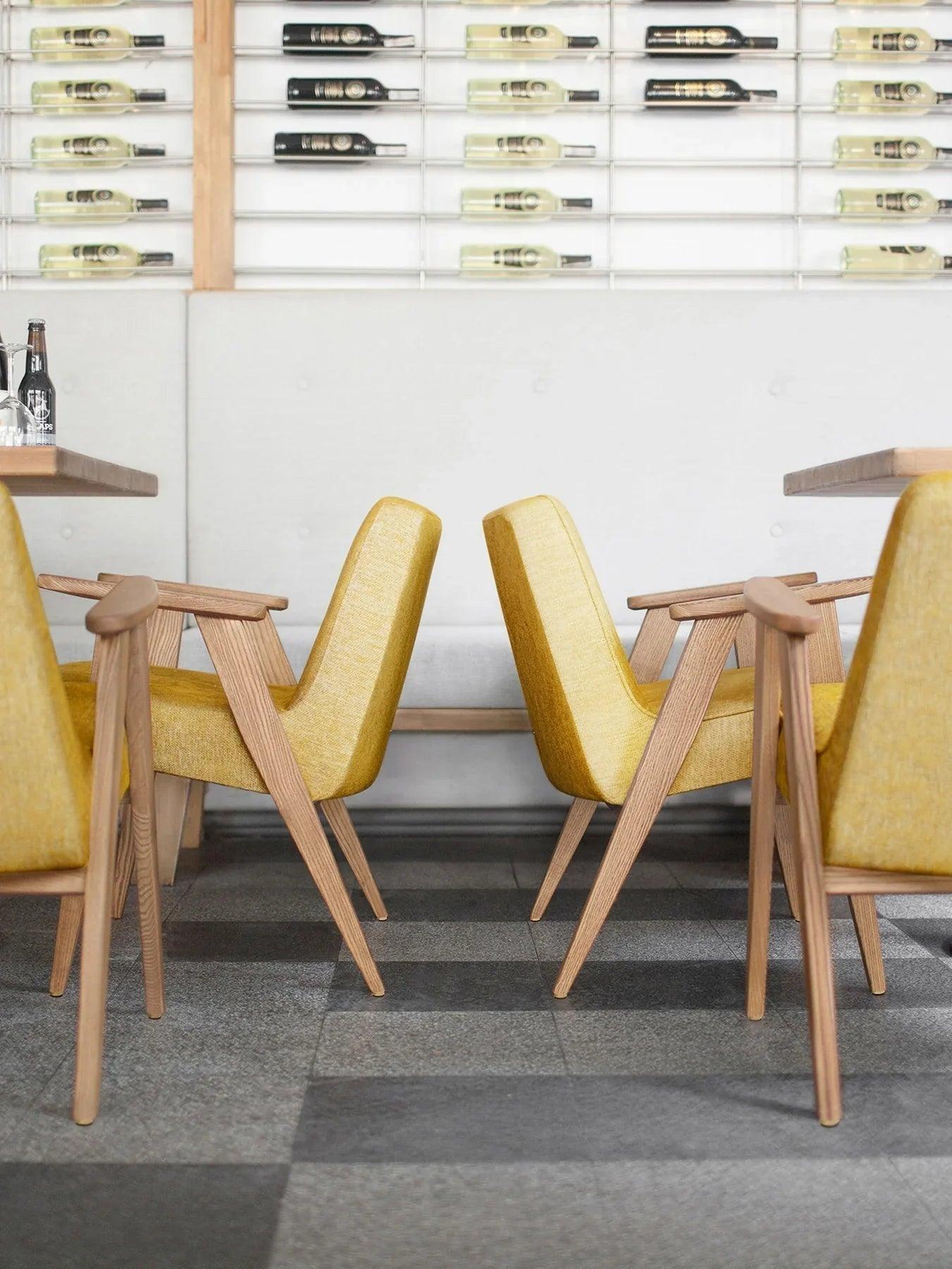 Fotel 366 żółty w tkaninie Marble Mustard 366 concept    Eye on Design