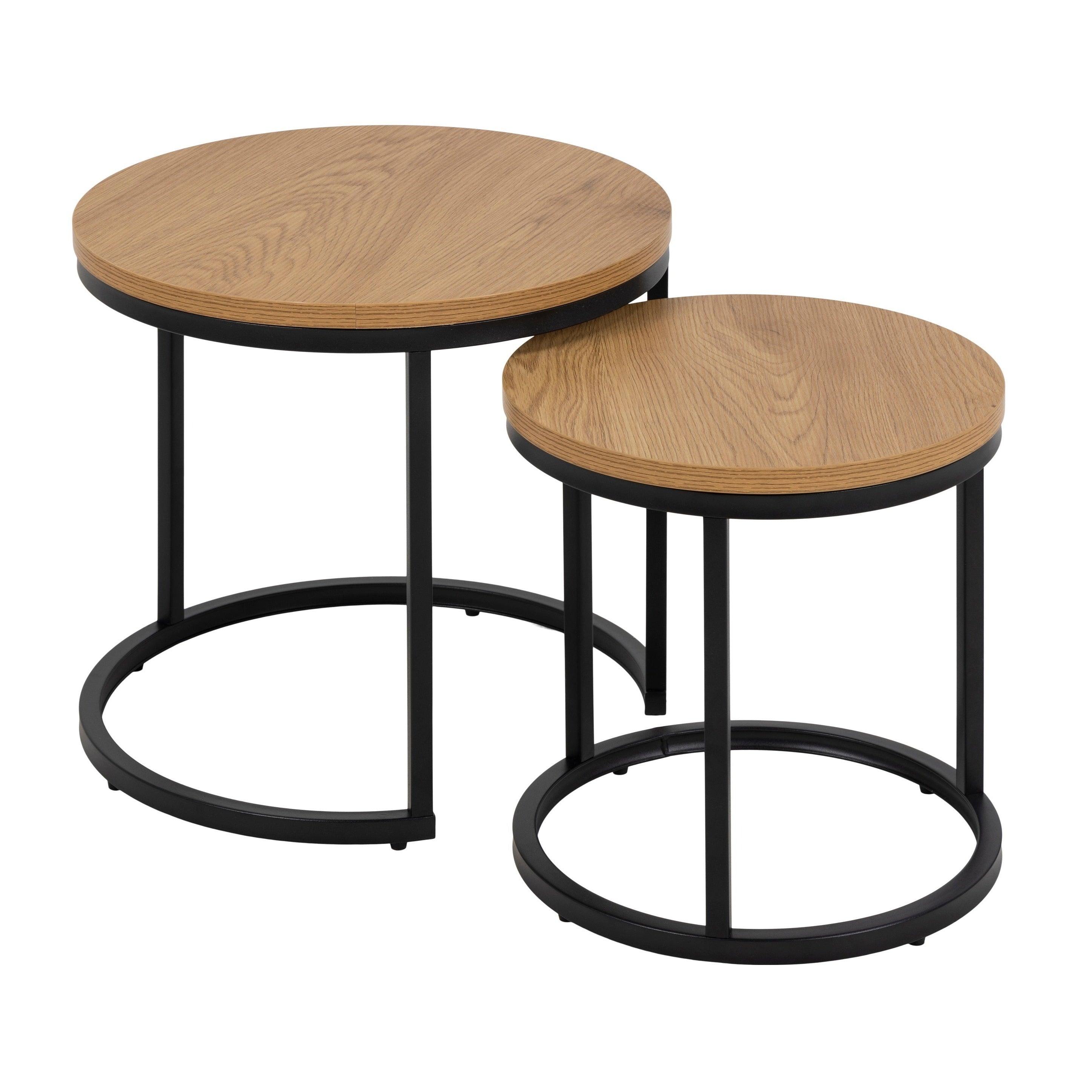 Zestaw okrągłych stolików SPIRO drewniany Actona    Eye on Design