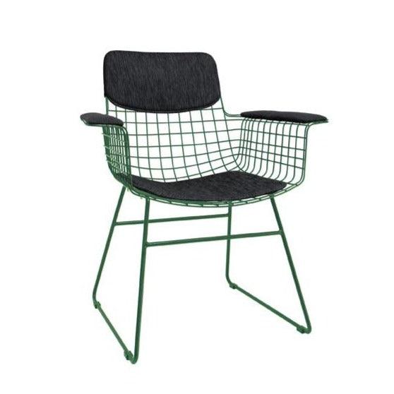 Zestaw poduszek COMFORT do krzesła z podłokietnikami WIRE czarny, HKliving, Eye on Design