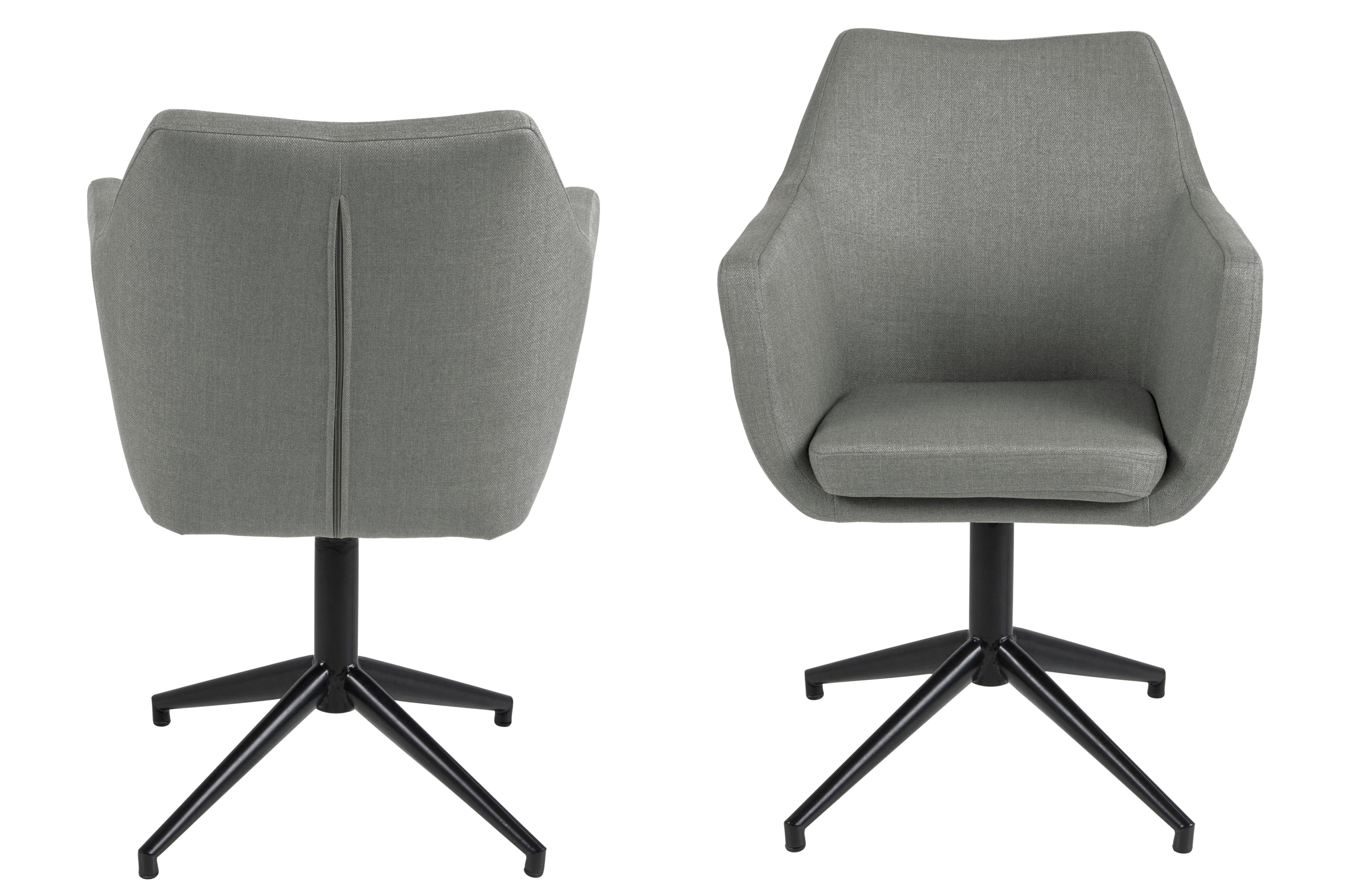 Krzesło MILAS jasnoszary z czarną podstawą, Actona, Eye on Design