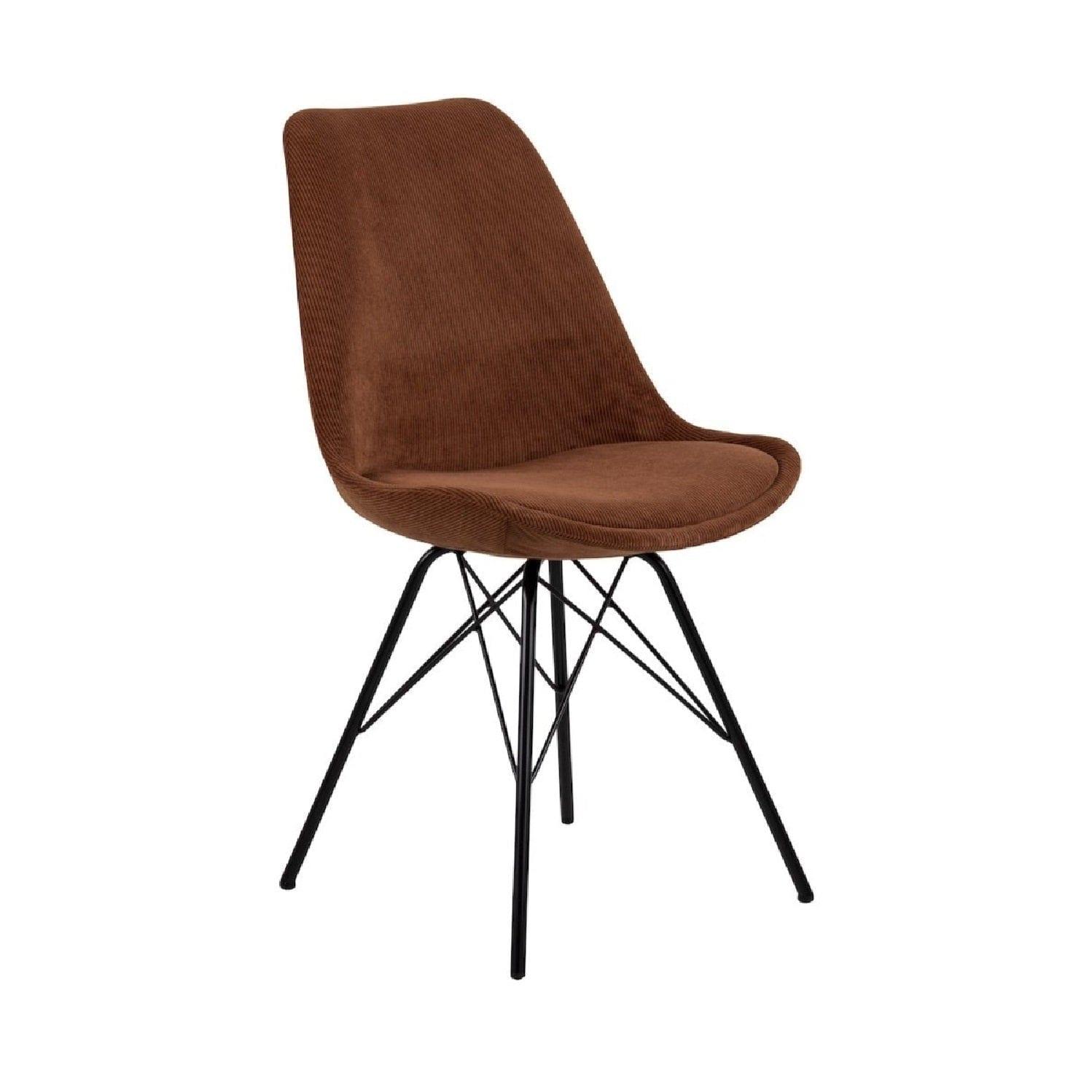 Krzesło NILS miedziany sztruksowy z czarną podstawą Actona    Eye on Design