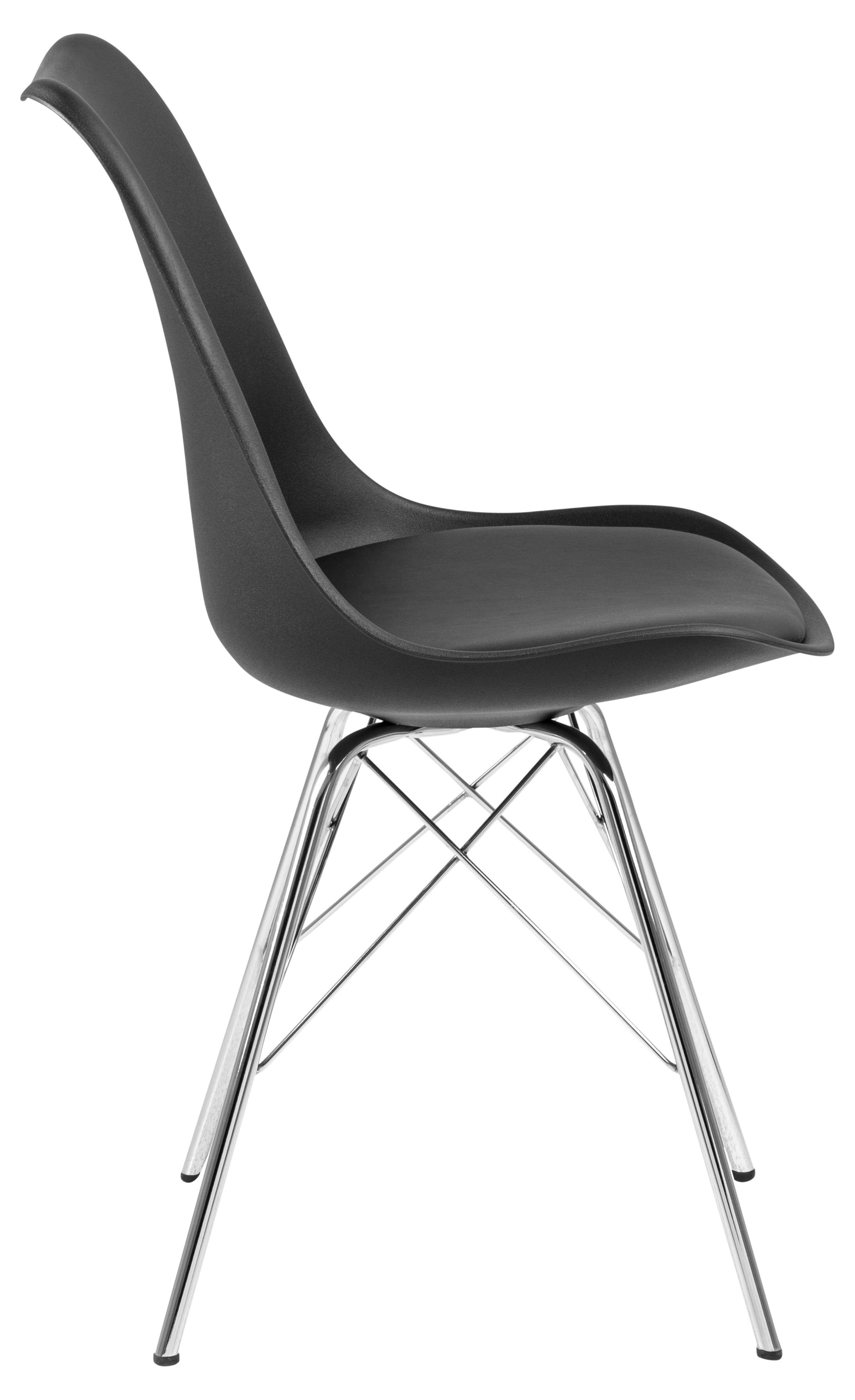 Krzesło NILS czarny z chromowaną podstawą Actona    Eye on Design