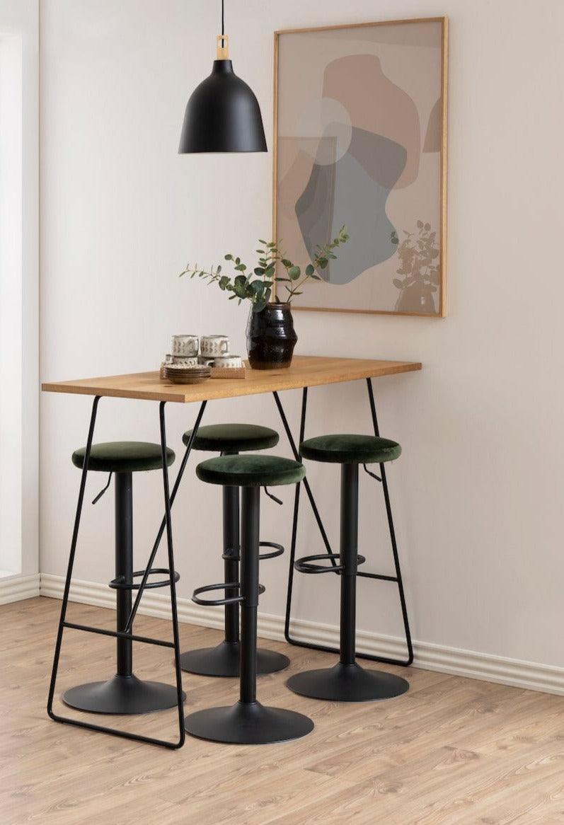 Krzesło barowe FRIDA czarny z zielonym wykończeniem Actona    Eye on Design