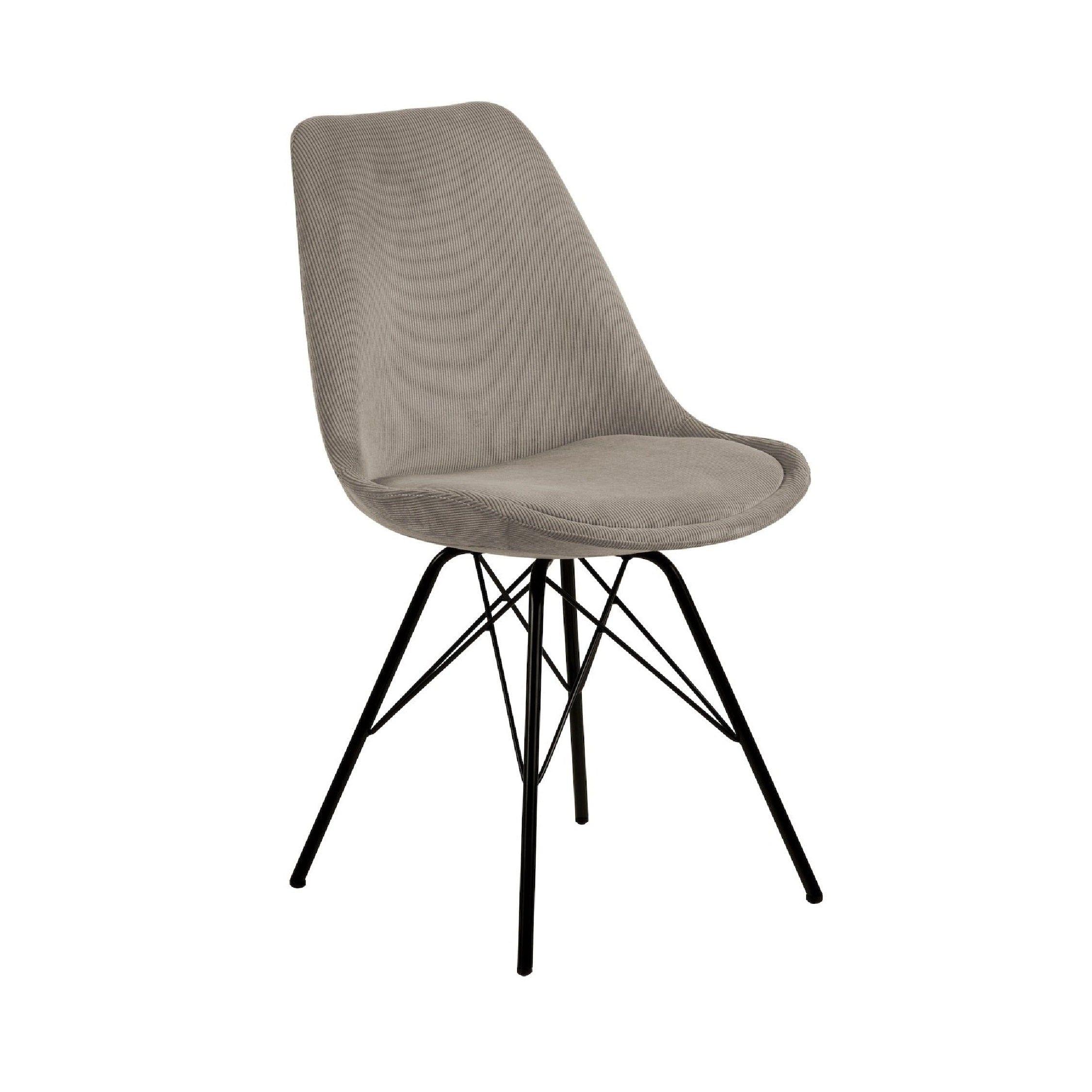 Krzesło NILS szary sztruksowy z czarną podstawą Actona    Eye on Design
