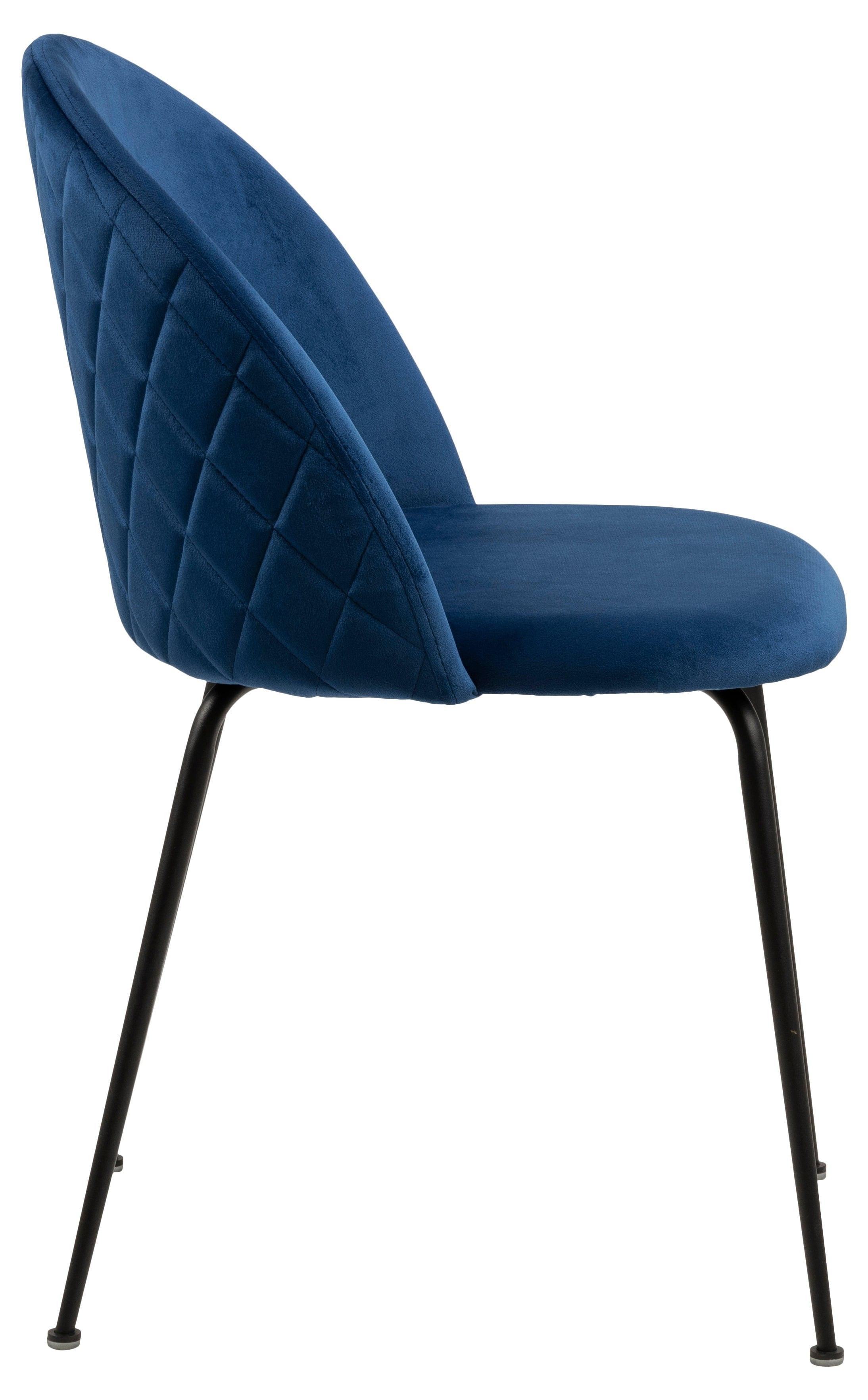 Krzesło VALENTIN granatowy z czarną podstawą Actona    Eye on Design